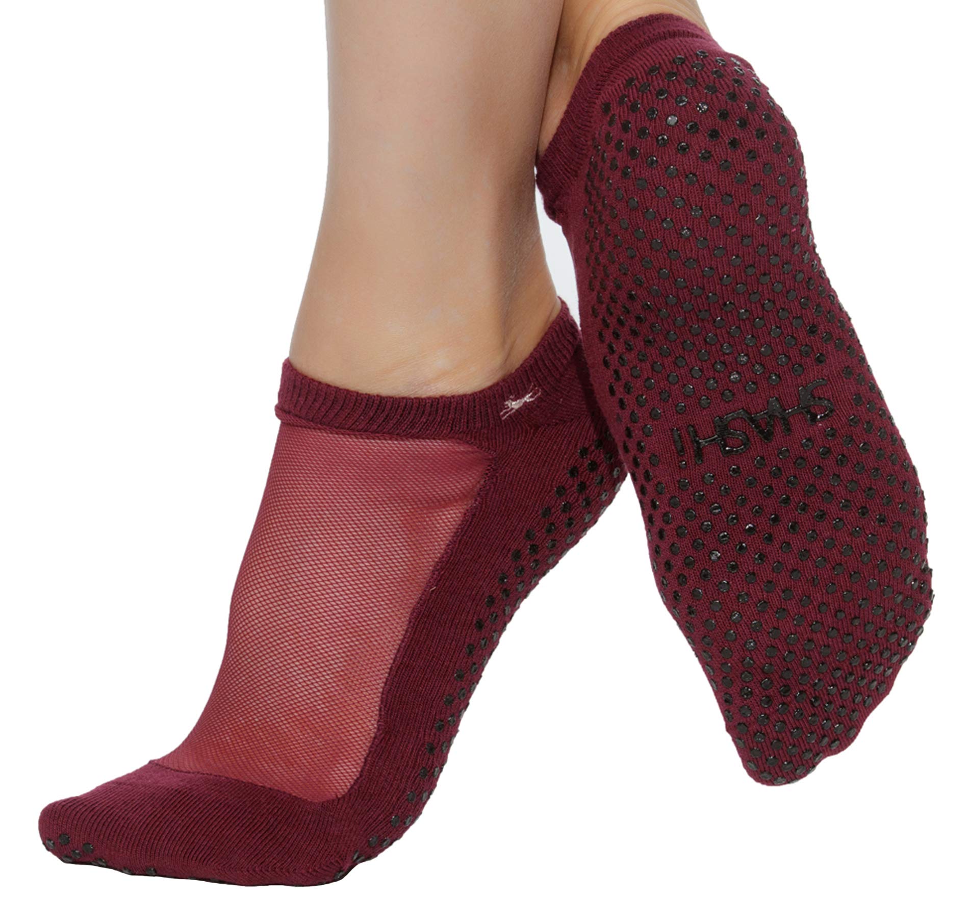 SHASHI Women's Mesh Grip Socks for Yoga & Pilates - Non-Slip Workout Socks