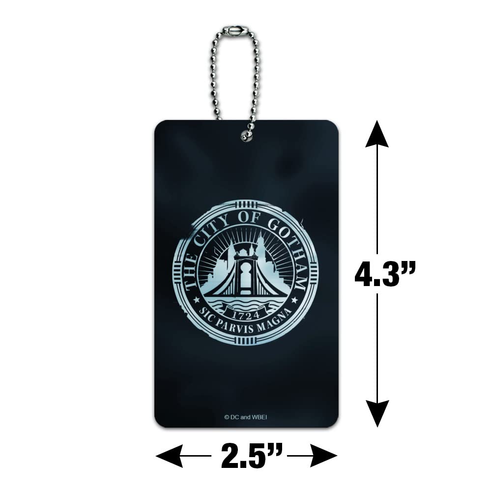 The Batman Gotham City Seal Luggage Tag - Durable Suitcase ID Tag for Carry-On Bags | Perfect for Travel, Cosplay & DC Comics Fans