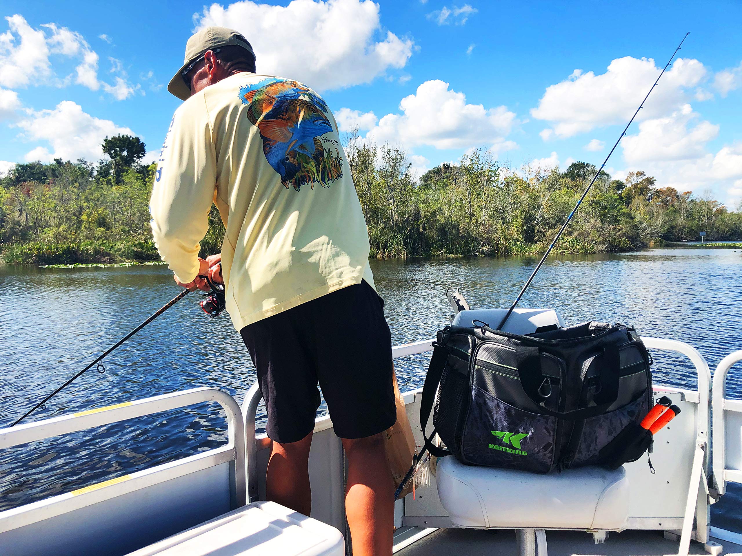 KastKing Waterproof Fishing Tackle Bags - Saltwater Resistant Gear Storage for Bass, Trout & Saltwater Fishing - Durable Tackle Organizer for Boat, Kayak & Shore Fishing