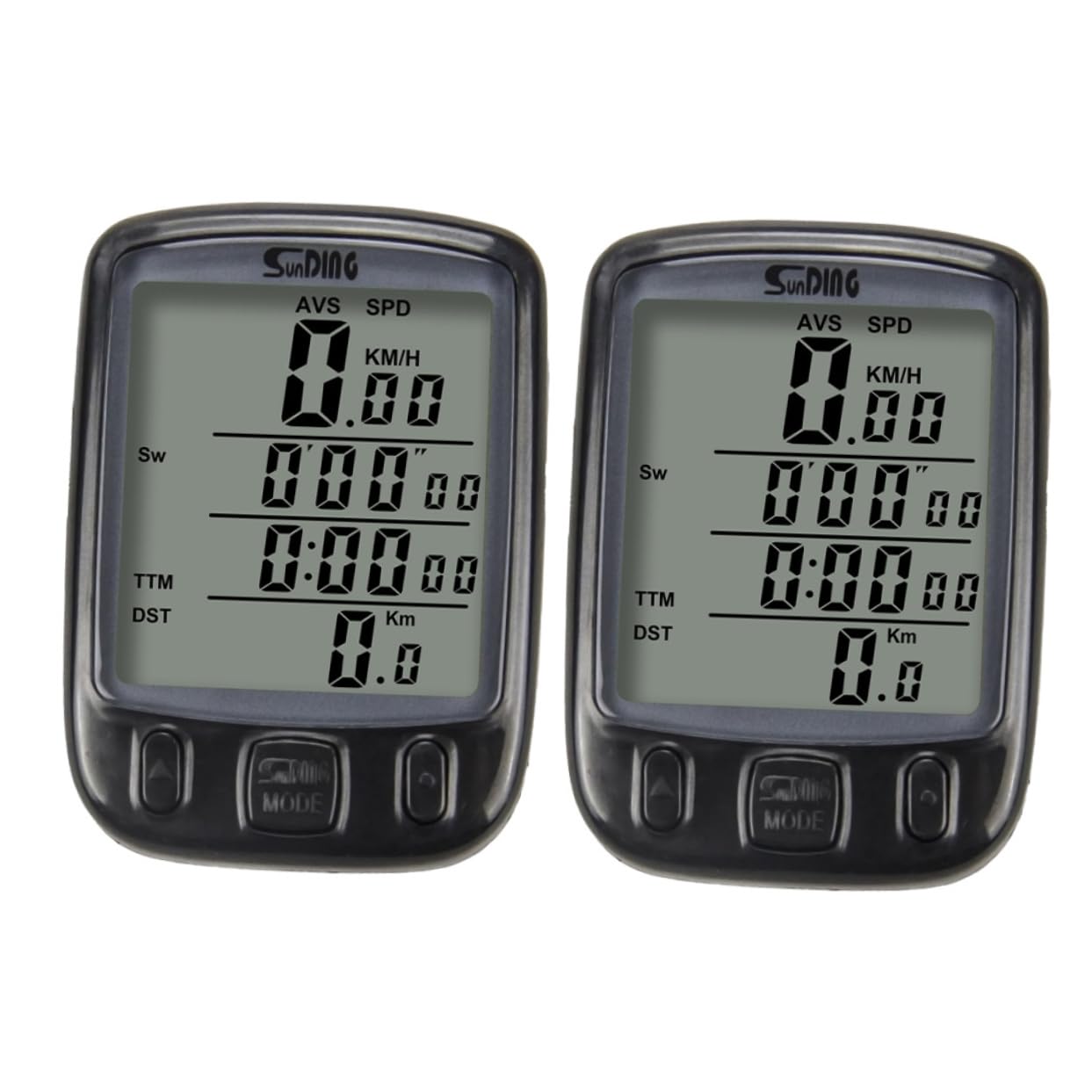 2 Sets Bike Speedometer with Stopwatch - Waterproof Cycling Computer for Bicycle, Exercise Bike & Kayak - Track Speed, Distance & Time - Ideal for Outdoor Sports & Fitness Training