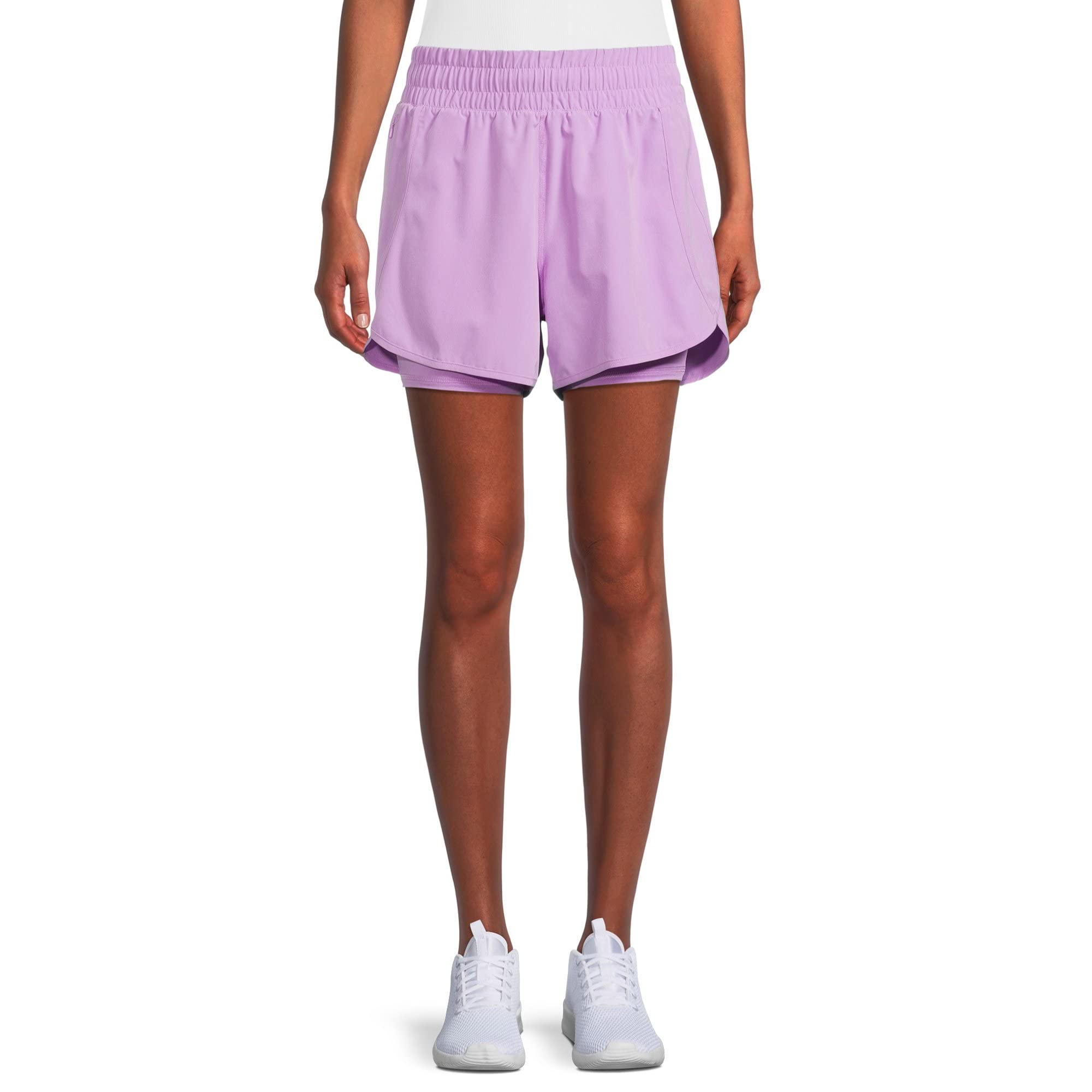 Avia Women's Running Shorts with Built-in Bike Liner - Breathable Activewear for Running, Gym & Outdoor Workouts - Perfect for Jogging, Yoga & Fitness Training