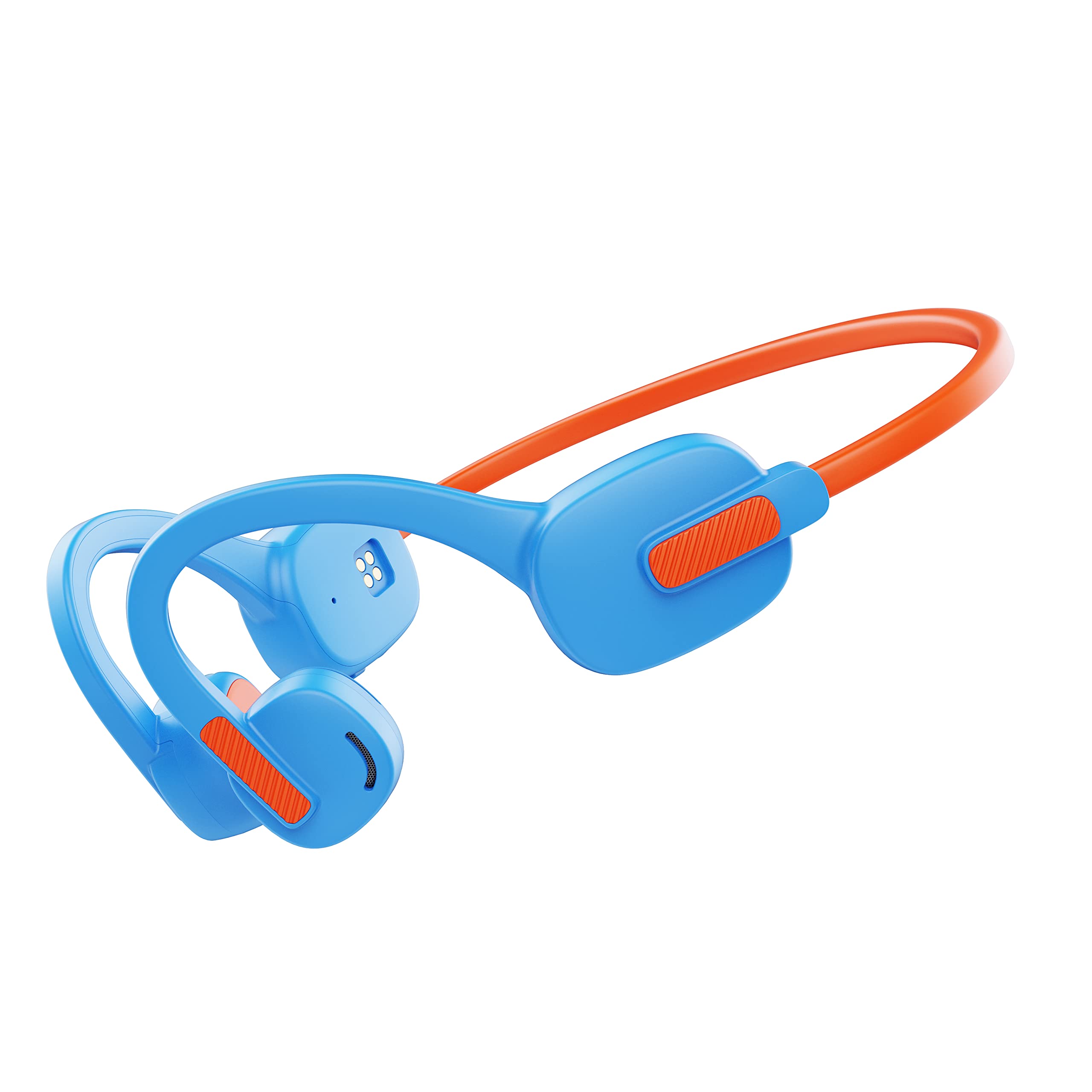 Yuanj Kids Wireless Bone Conduction Headphones - IPX5 Waterproof, 10 Hours Playtime, 8GB Memory, Open Ear Design for Safe Listening - Perfect for Running, Swimming, School & Outdoor Activities (Blue)
