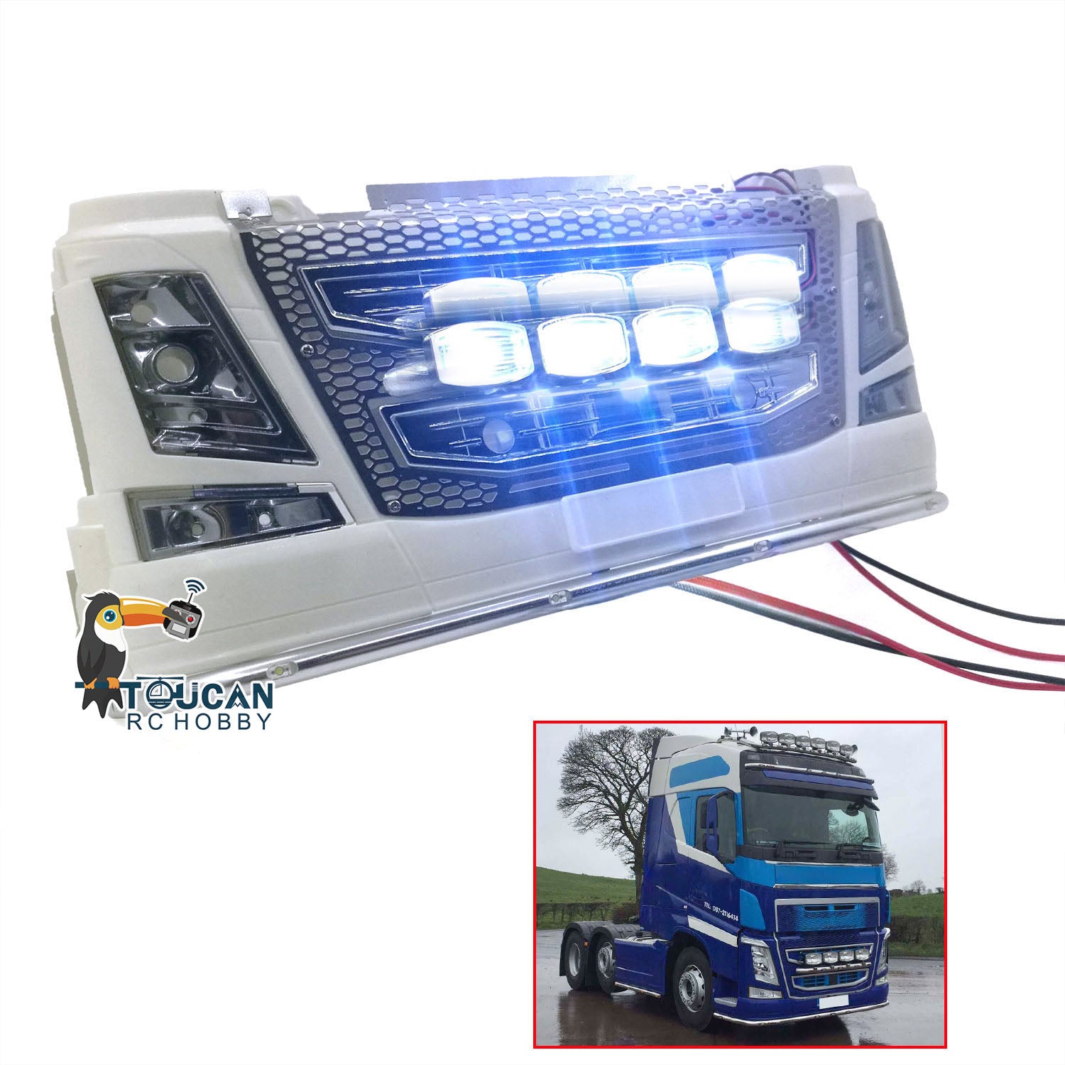 Bright LED Front Light Headlamp for 1/14 Scale RC Truck, Tractor & Radio Control Cars - DIY Upgrade Parts #56360 #56323 - Perfect for Night Racing & Off-Road RC Adventures