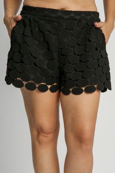 Polka Dot Lace High Waist Shorts for Women - Summer Beach Resort Shorts with Elastic Waistband | Perfect for Vacation, Pool Party & Tropical Getaways