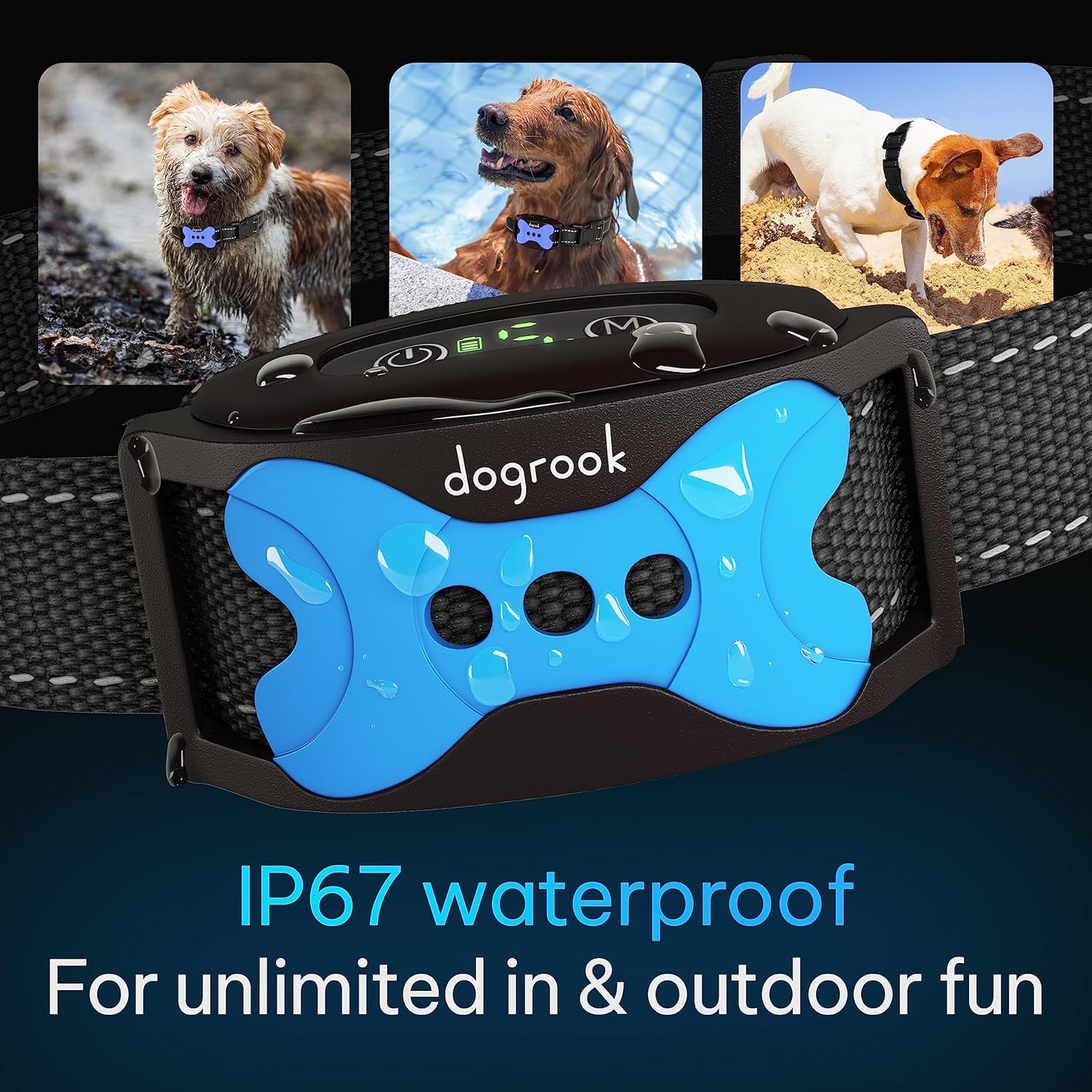 Smart No Shock Dog Bark Collar - Rechargeable Anti Bark Training Collar with Beep & Vibration for Small, Medium & Large Dogs (12-110 lbs) - Perfect for Home, Yard & Travel Use