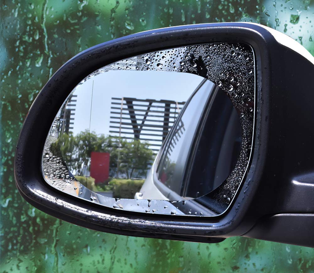 4 Pack HD Nano Anti-Fog Anti-Glare Car Rear View Mirror Protective Film Set - Clear Vision for Safe Driving in Rain, Night & Harsh Weather Conditions