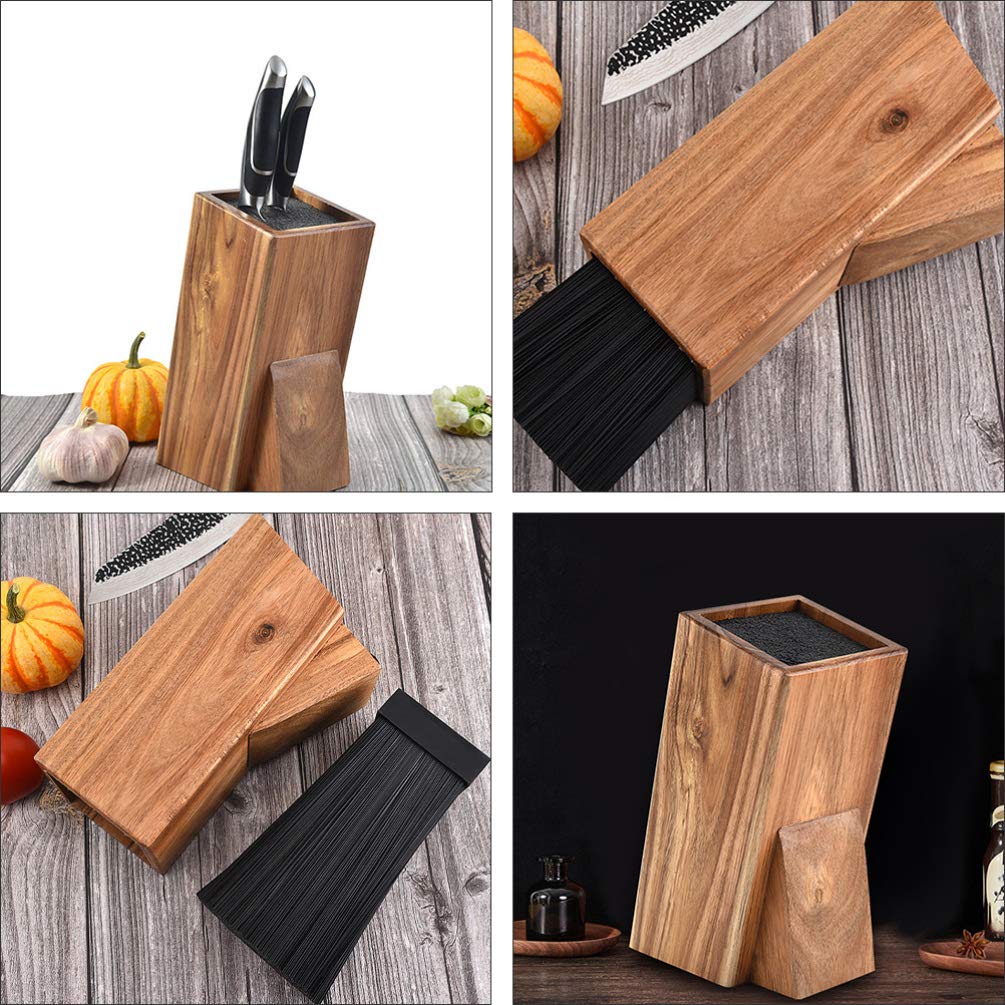 DOITOOL Universal Wooden Kitchen Slot Holder - Small Block Storage Rack & Organizer Stand for Spices, Utensils, and Kitchen Tools | Perfect for Countertop Organization in Home & Restaurant Kitchens