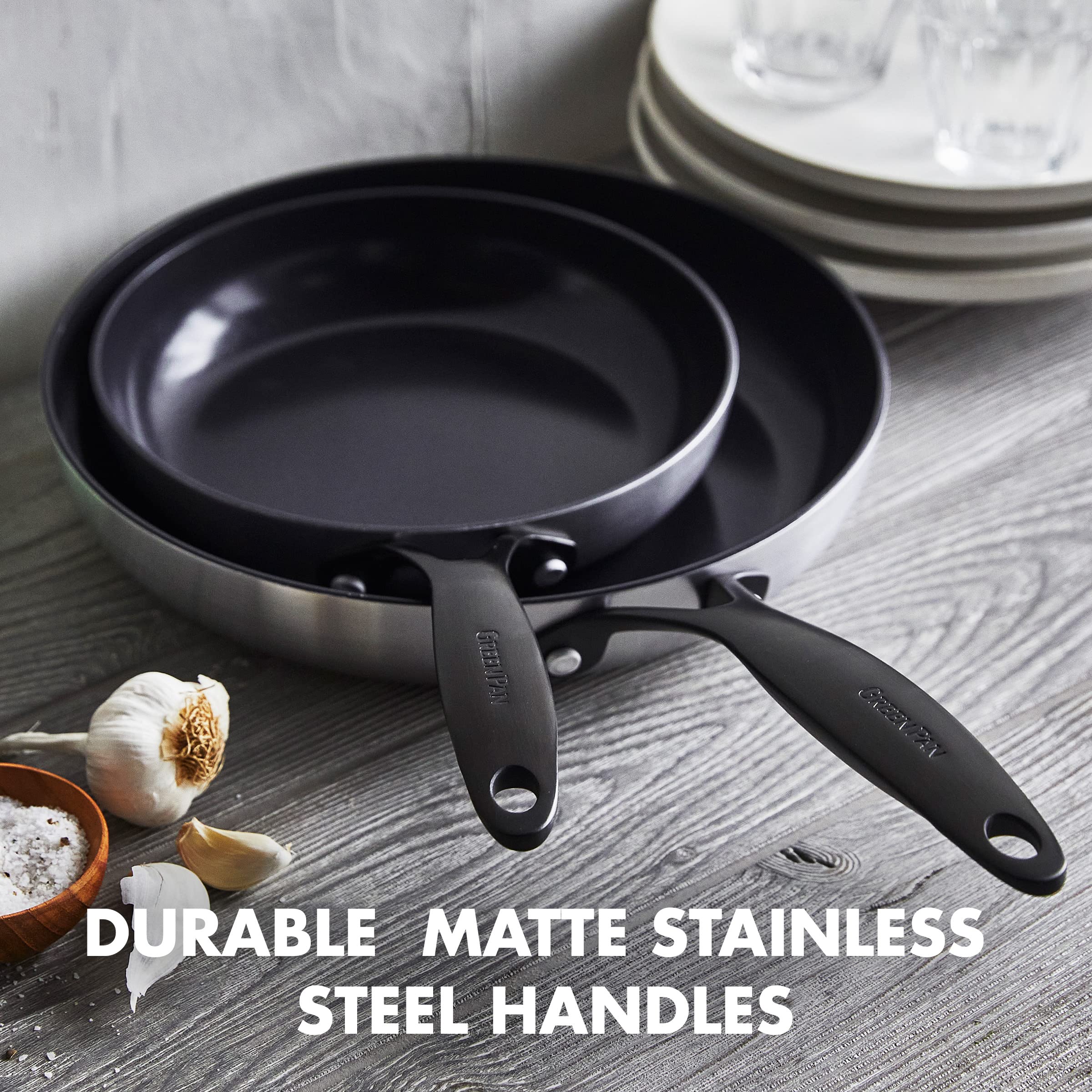 GreenPan Venice Pro Noir Tri-Ply Stainless Steel Healthy Ceramic Nonstick 8