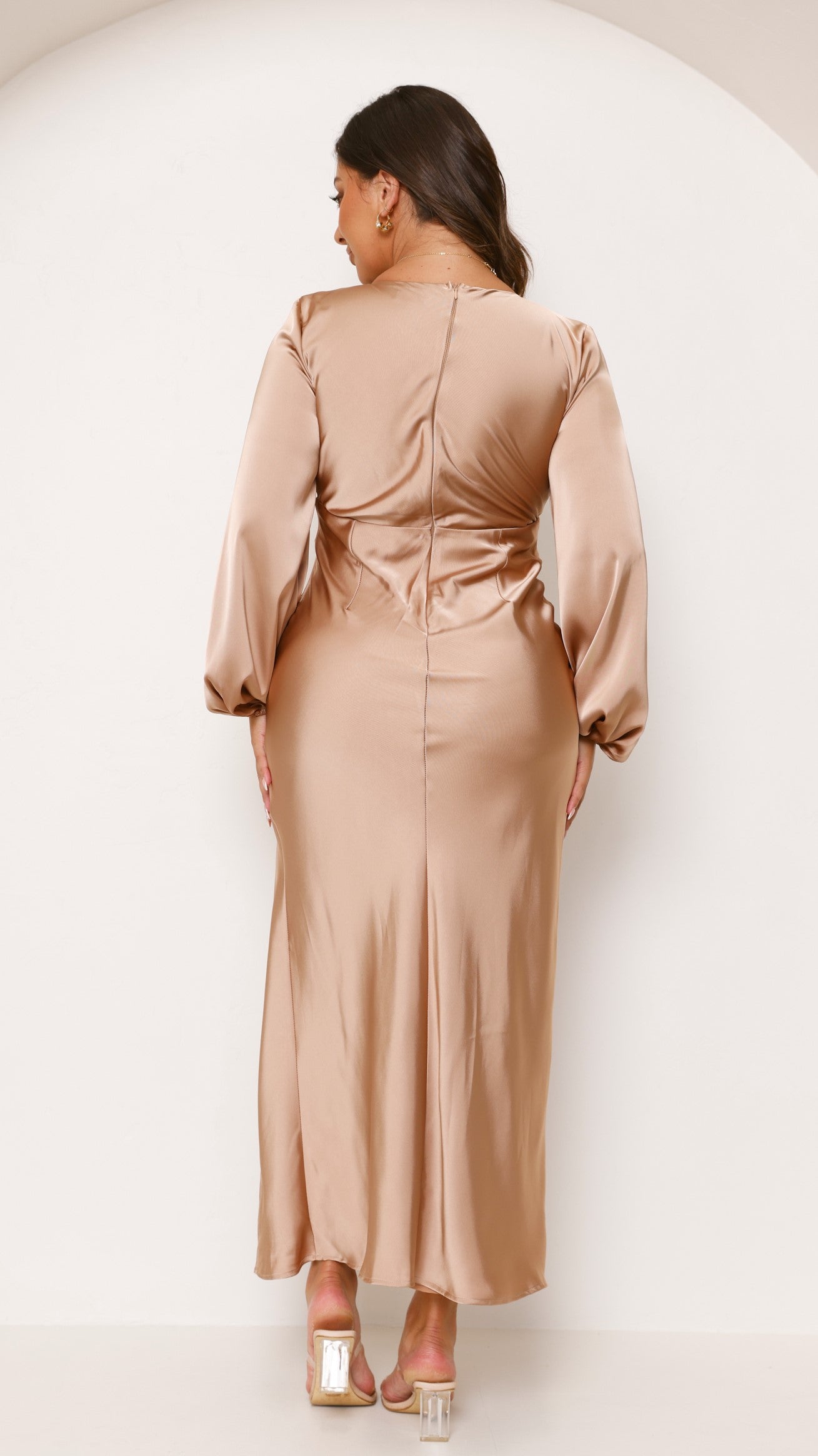 Brigitte Maxi Dress in Latte - Elegant Long Flowy Dress for Women, Perfect for Summer, Beach, Parties & Special Occasions