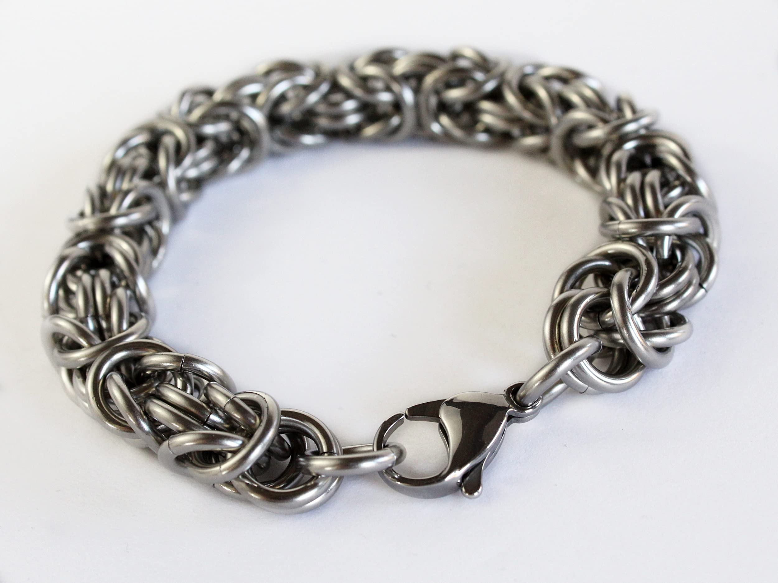 Men's Stainless Steel Byzantine II 14 Gauge Bracelet - Durable & Stylish Chain Link Jewelry for Casual Wear, Gifts & Special Occasions