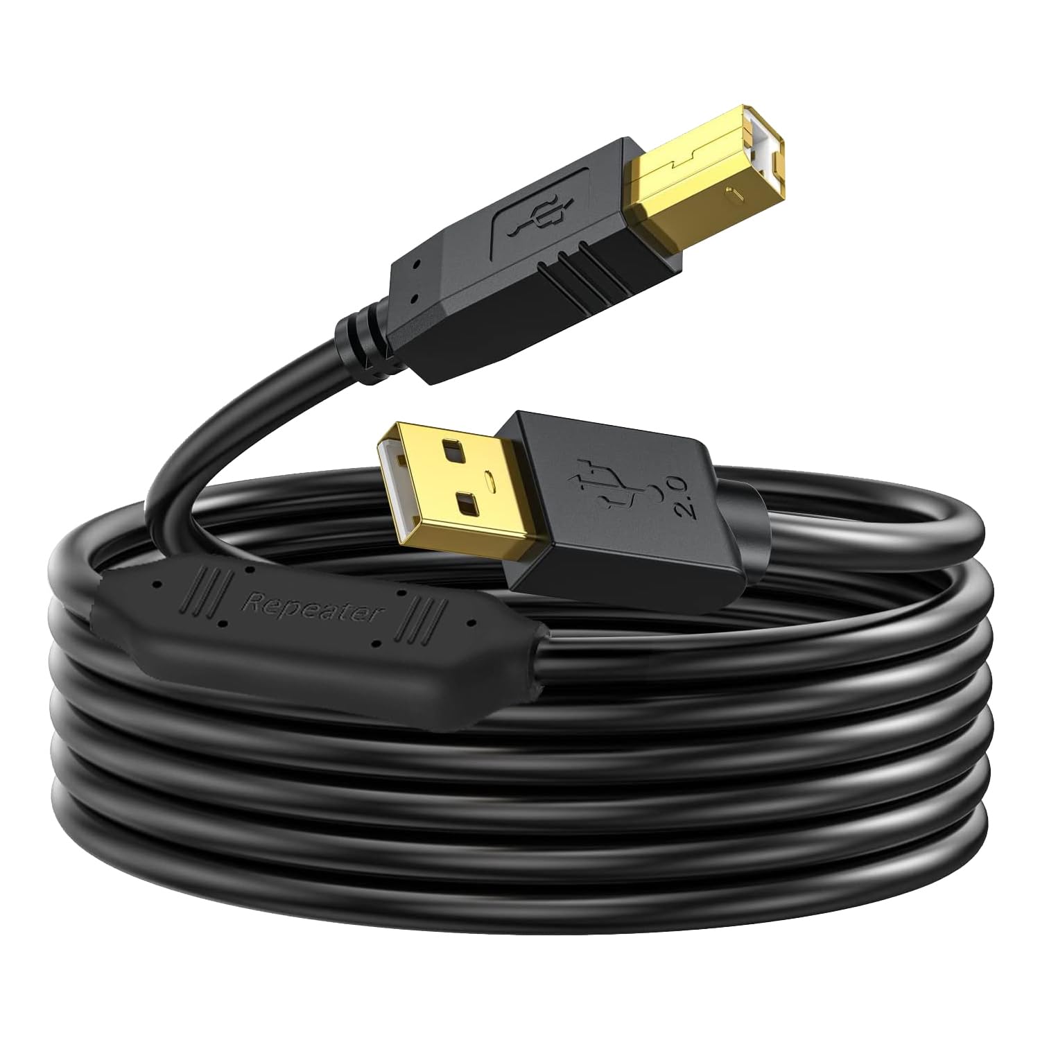 50 FT USB A to USB B Printer Cable - High-Speed Compatible with HP, Canon, Brother, Samsung, Dell, Epson, Lexmark, Xerox Printers | Perfect for Office, Home & Studio Printing Setup