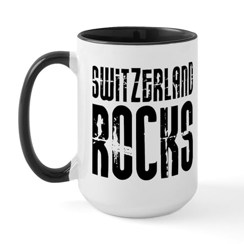 White/Black Inside - Switzerland Rocks Large Mug