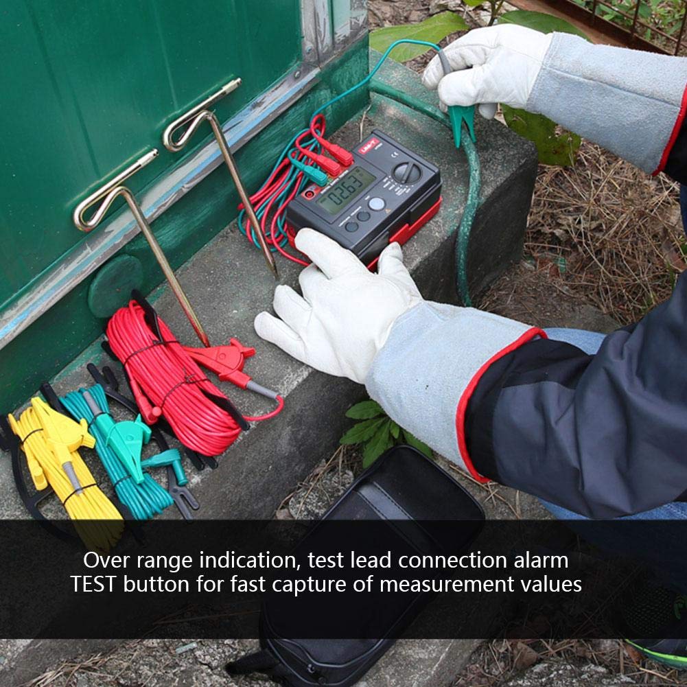 Digital Insulation Tester Megohmmeter 0-2000MΩ/0-200V with LCD Backlight - Professional Earth Ground Resistance & Voltage Meter for Electrical Safety Testing in Industrial, HVAC and Home Wiring Applications