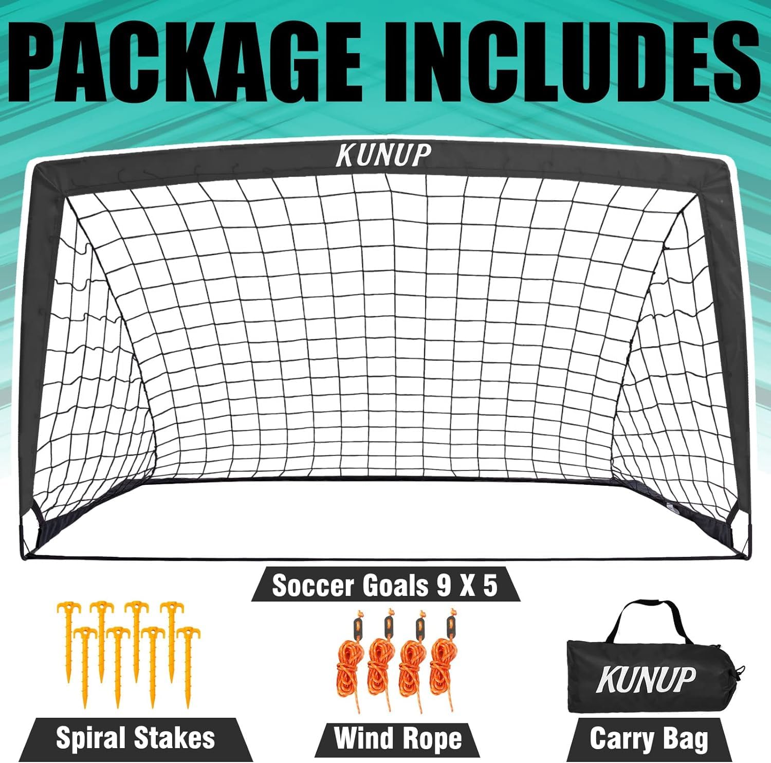 Best Foldable Soccer Goals for Kids & Adults - 5x3, 6x4, 9x5FT Portable Soccer Nets with Carry Bag - Perfect for Backyard Training, Youth Soccer Practice & Outdoor Sports Games