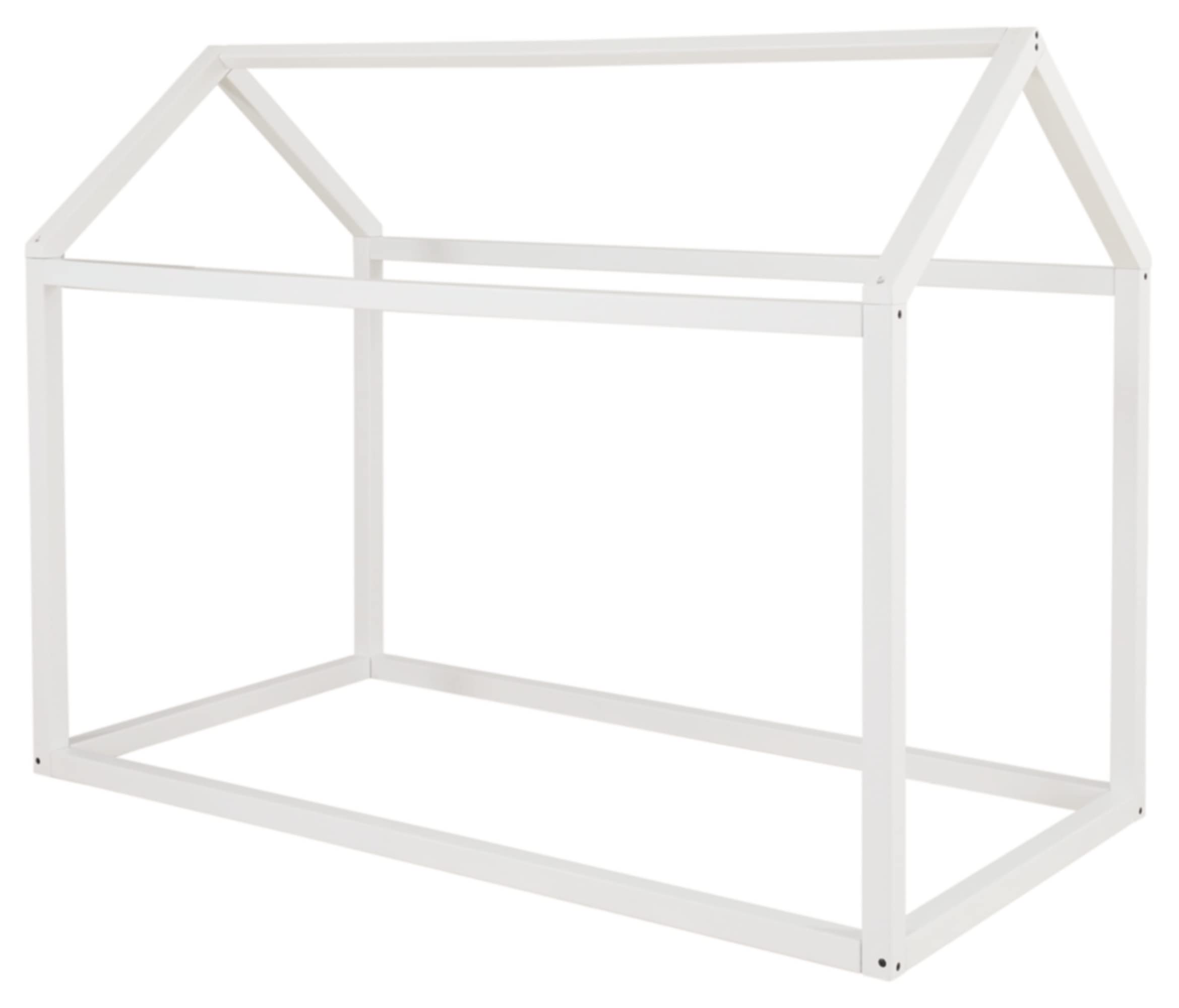 Signature Design by Ashley Flannibrook Contemporary Twin Size House Bed Frame in White - Modern Kids Bedroom Furniture for Small Spaces & Guest Rooms