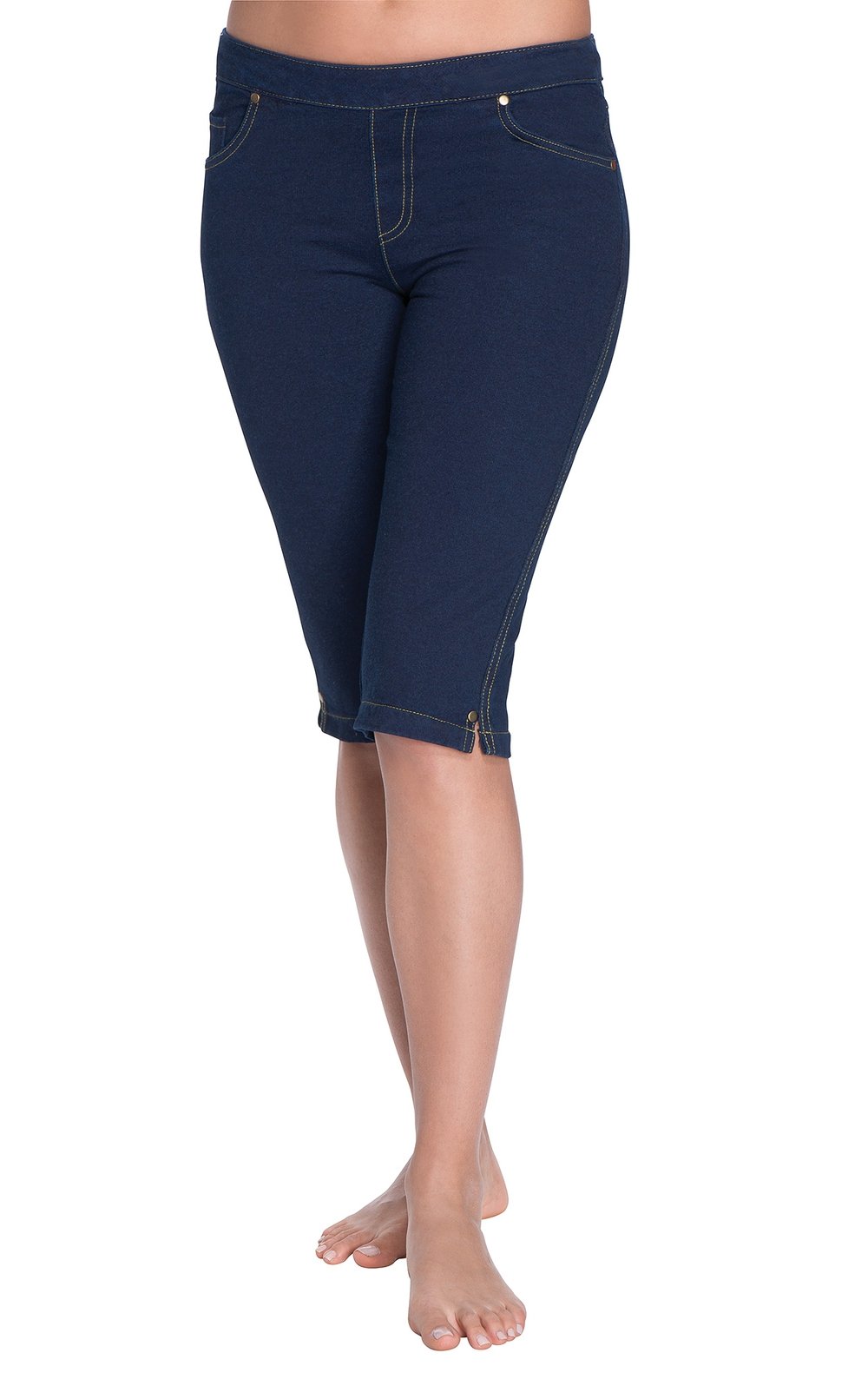 PajamaJeans Women's Bermuda Shorts - Comfortable Pull-On Knee-Length Shorts with Pockets | Perfect for Lounging, Travel & Casual Wear