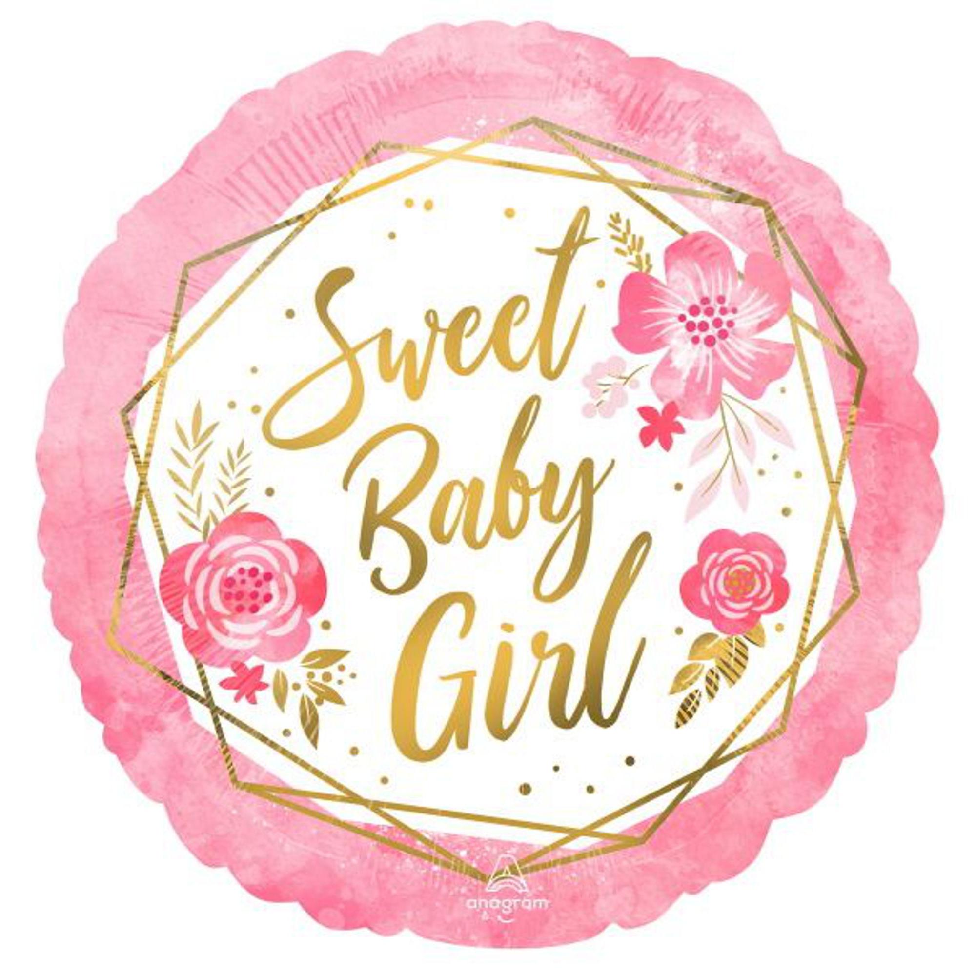 40pcs Baby Girl Floral Geo Balloon Set for Birthday Party Decorations - Pink & Gold Balloons for Baby Shower, Nursery Decor, and Gender Reveal