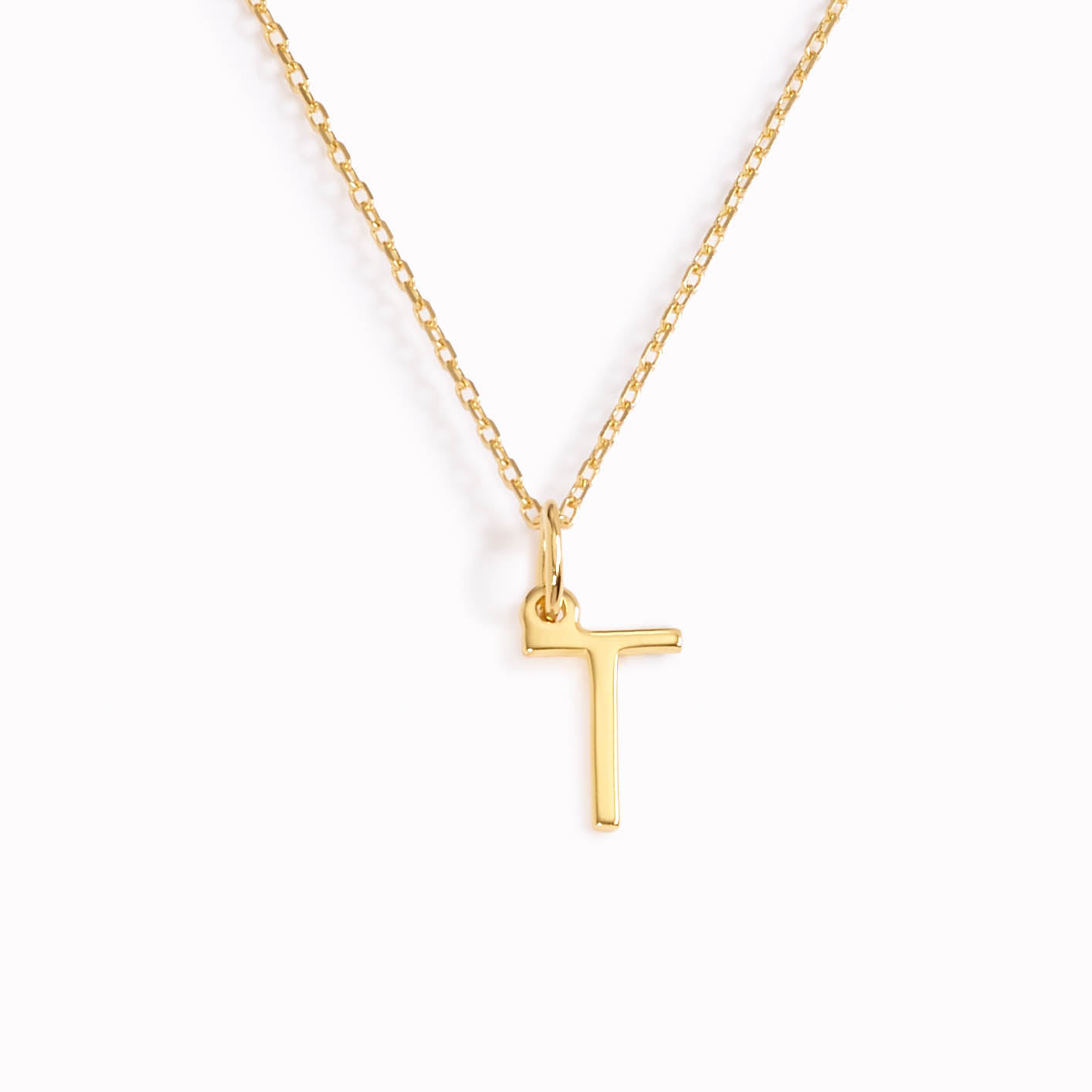 Personalized Gold Initial T Necklace - Custom Monogram Letter Pendant Jewelry for Women - Perfect Gift for Birthday, Anniversary & Valentine's Day
