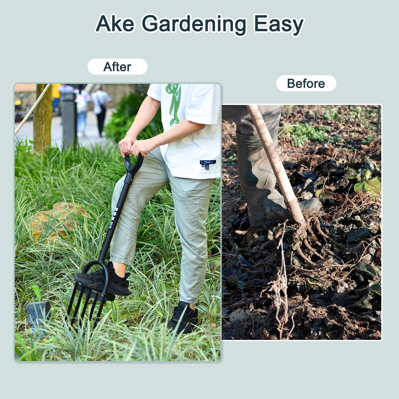 uxcell 5-Tine Gardening Pitch Fork - 41.5