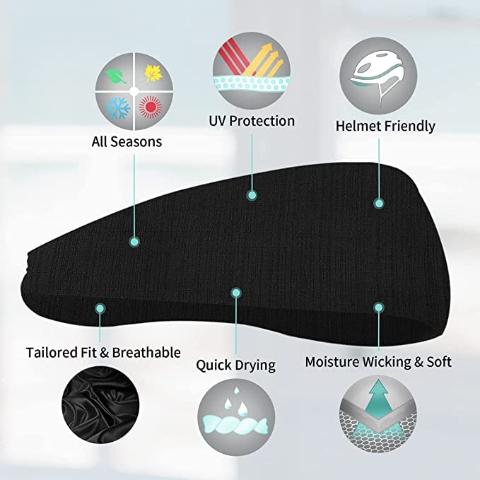 4 Pack Unisex Workout Headbands - Sweat Wicking Stretchy Sports Headbands for Running, Basketball, Yoga & Exercise - Breathable Hairbands for Men & Women - Perfect for Gym, Fitness & Active Lifestyles