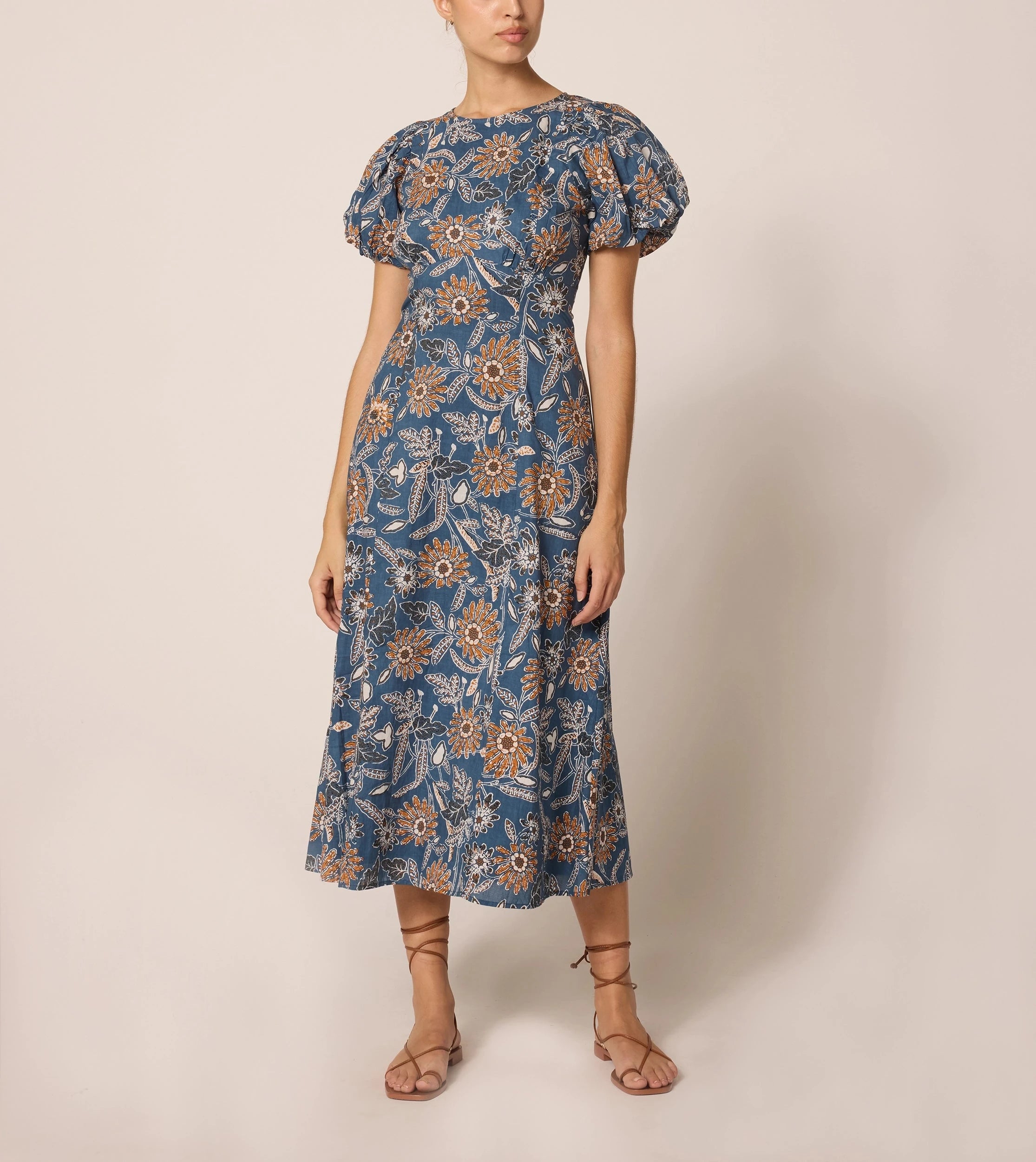 Leslie Midi Dress - Floral Print Summer Dress for Women | Magnolia Collection | Perfect for Beach Vacations, Garden Parties & Date Nights
