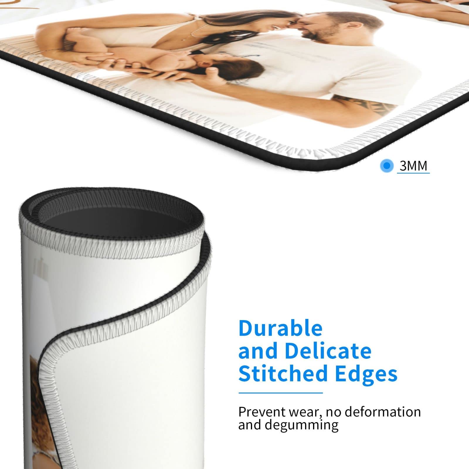 Custom Photo Collage Mouse Pad 300x250mm (11.8x9.8 in) - Personalized Text & Image Gaming Mouse Mat - Perfect Gift for Christmas, Valentine's Day - Ideal for Office, Gaming & Home Computer Use