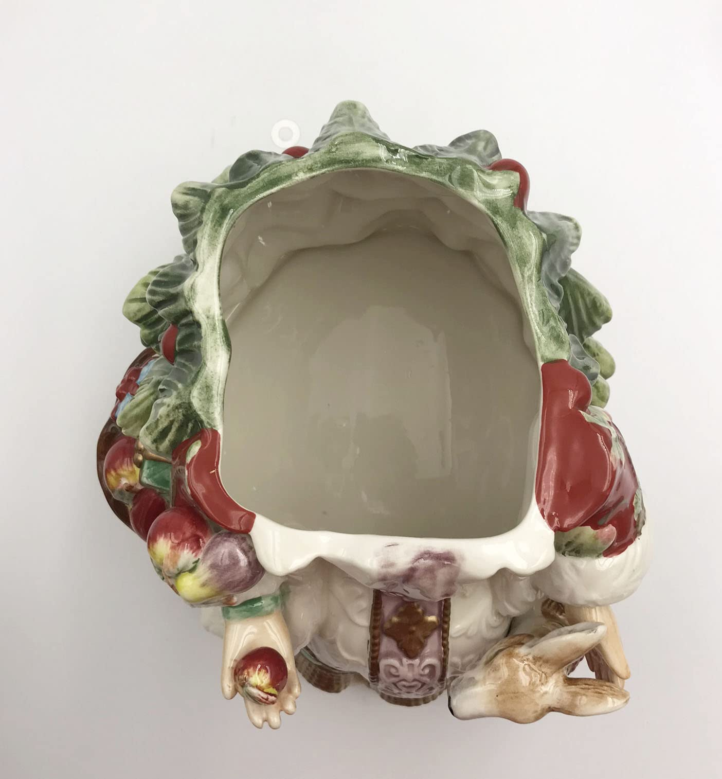 Fine Ceramic Victorian Harvest Santa Cookie Jar with Deer & Christmas Tree - 11.25 Inch Christmas Decor for Holiday Baking, Kitchen Storage & Festive Home Decor