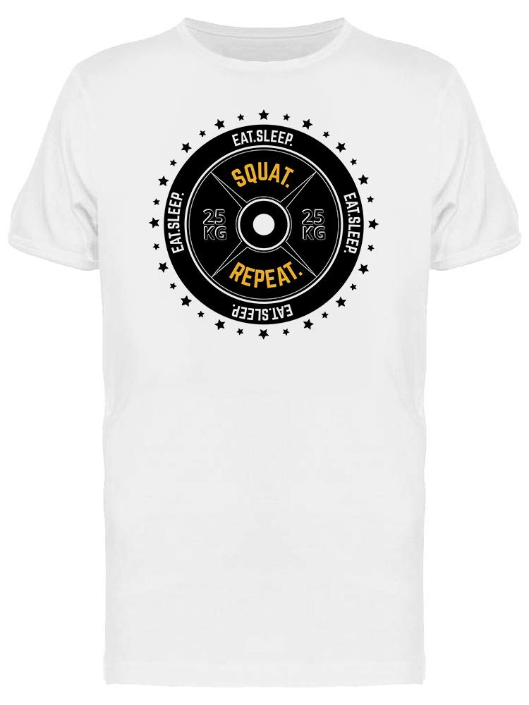 Smartprints Eat Sleep Squat Repeat T-Shirt for Men - Gym Workout & Fitness Motivation Apparel