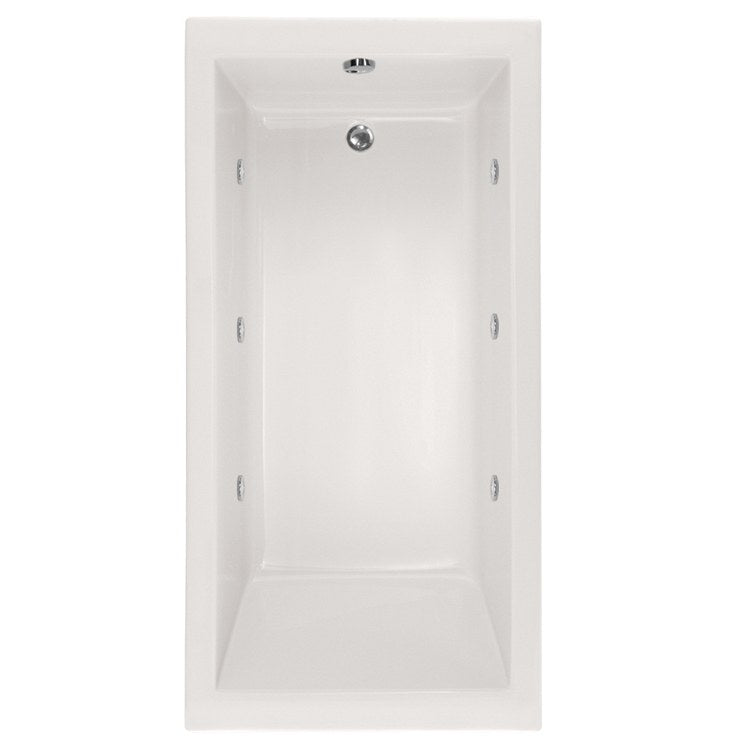 Luxury Air Tub Designer Collection - White Rectangle Acrylic Drop-In Bathtub with 6 Jets, 60 x 32 x 17.5 Inch - Perfect for Spa-Like Relaxation in Master Bathrooms