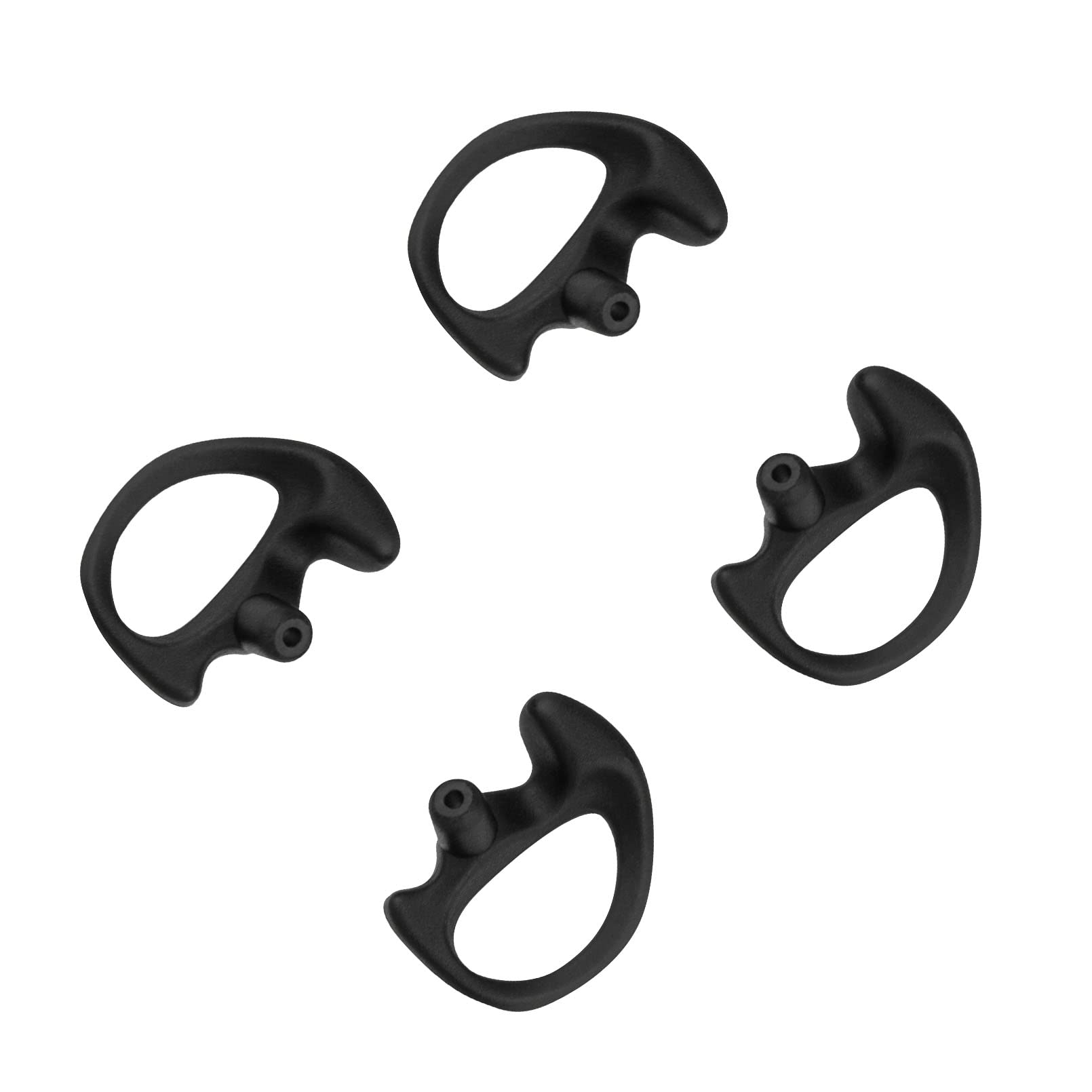 Universal Silicone Soft Earmold Replacement for Baofeng Motorola Kenwood Retevis Midland Two-Way Radios - Noise Isolating Comfortable Ear Tips (Black, Small, 2 Pairs) - Perfect for Construction, Security, and Outdoor Communication