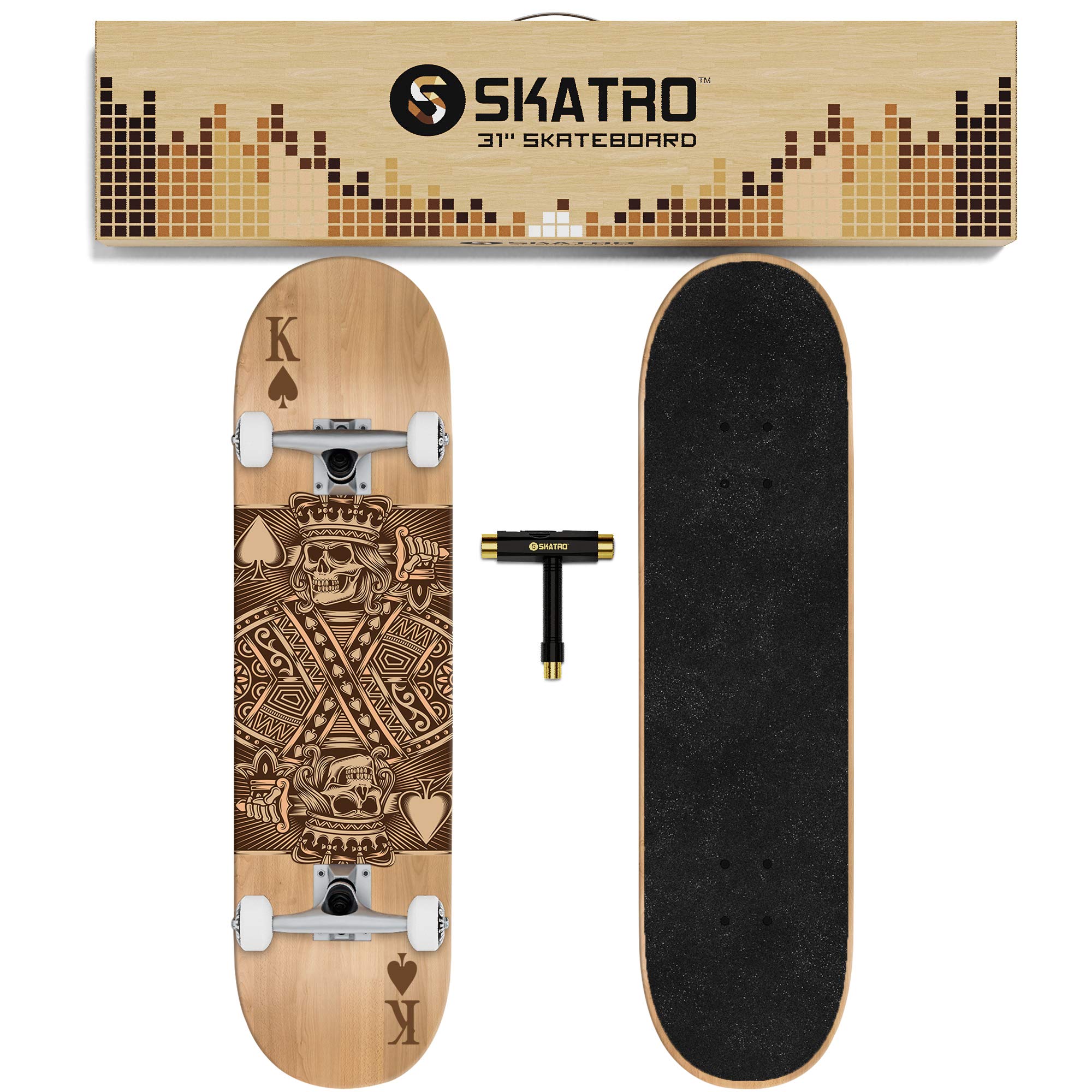 SKATRO Pro 31 Inch Complete Skateboard for Adults, Kids, Beginners - Perfect for Commuting, Tricks & Street Skating