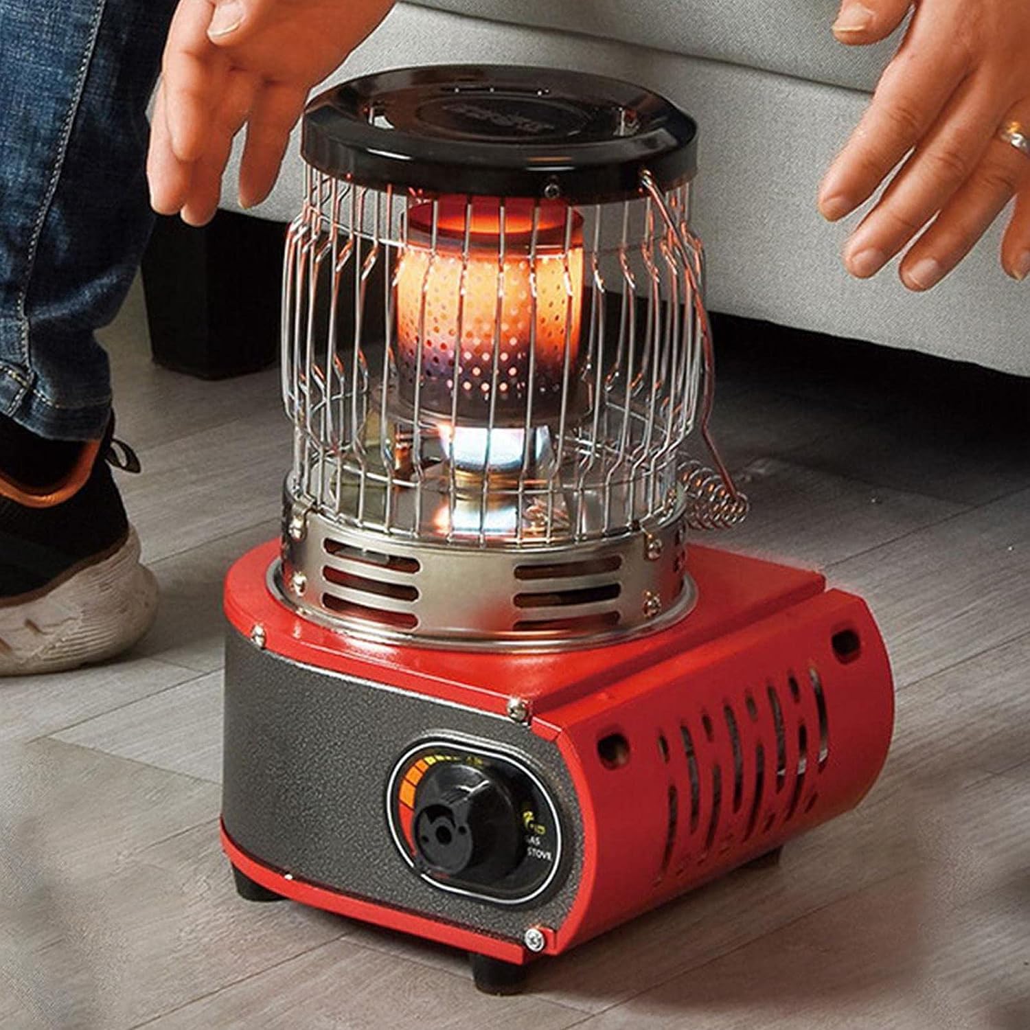 Portable Kerosene Heater Stove - Stainless Steel Indoor & Outdoor Camping Heater - Lightweight Oil Burner for Home, Garage, Tent & Emergency Heating - Yellow