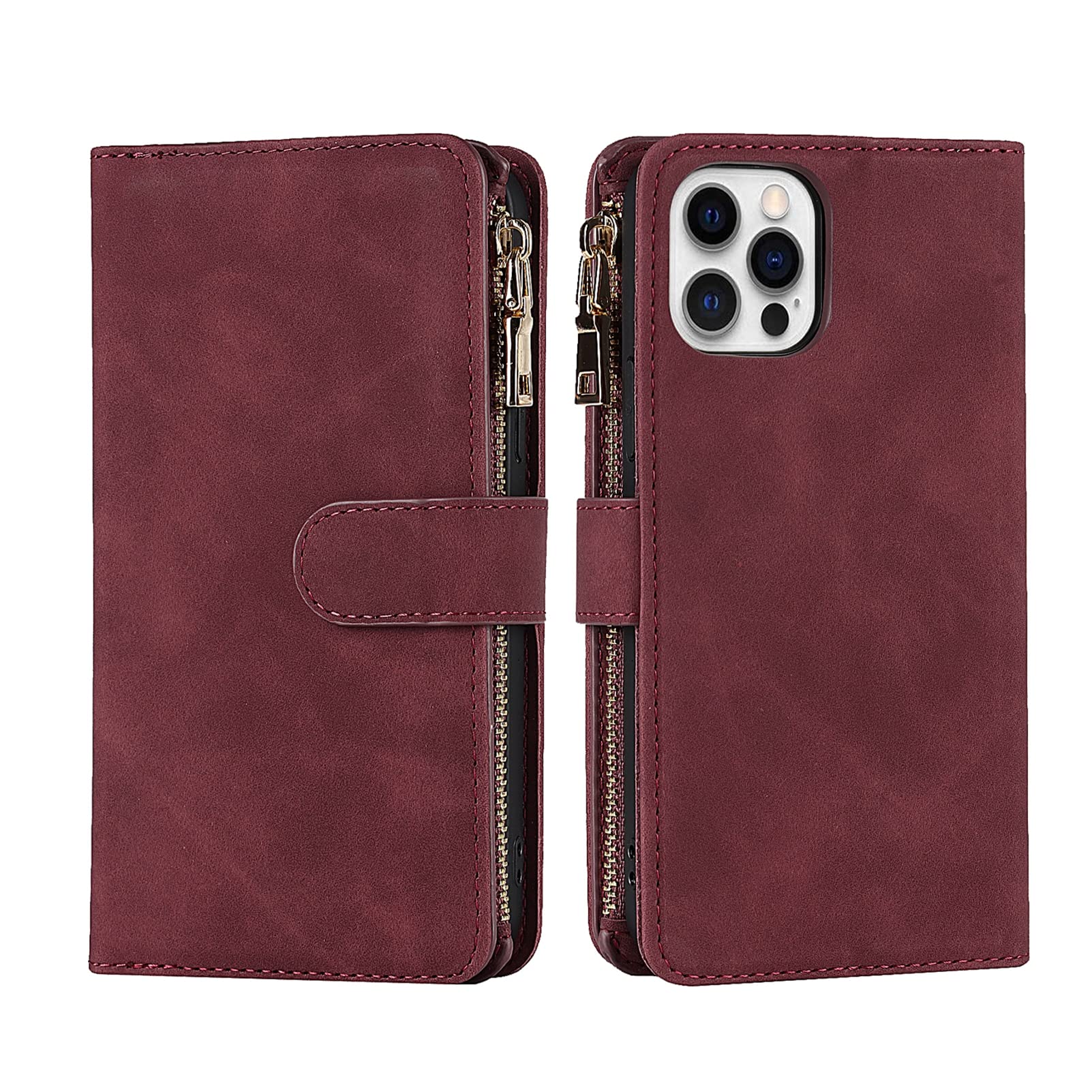 Jaorty Premium PU Leather iPhone 12 Pro Wallet Case (6.1