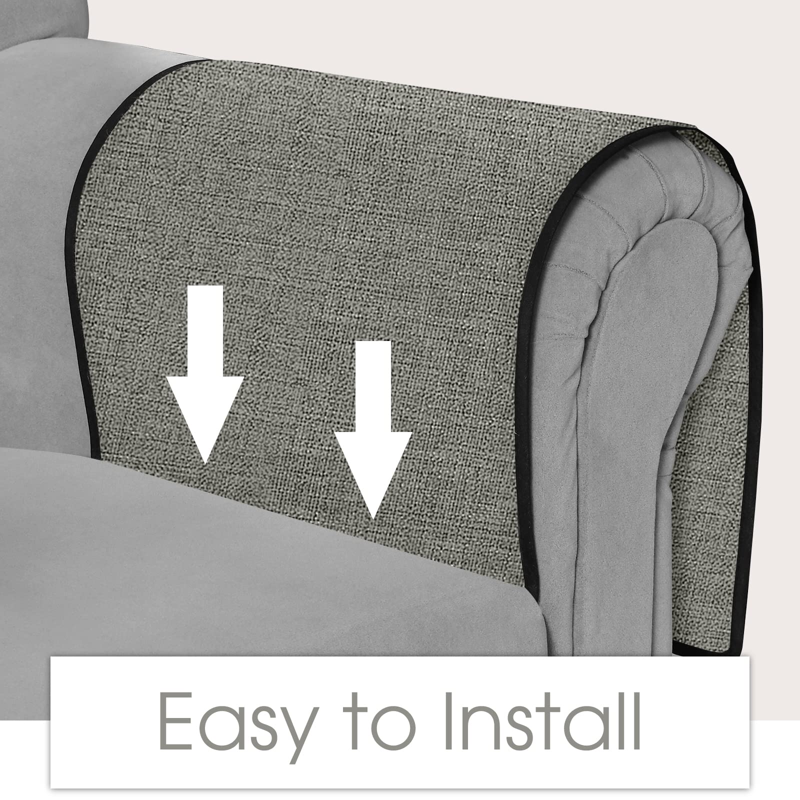 Joywell Recliner Chair Organizer with 6 Pockets - Non-Slip Armrest Caddy for Remote Control, Tablet, Phone & iPad Storage - Light Grey - Perfect for Living Room, Bedroom & Home Theater Comfort