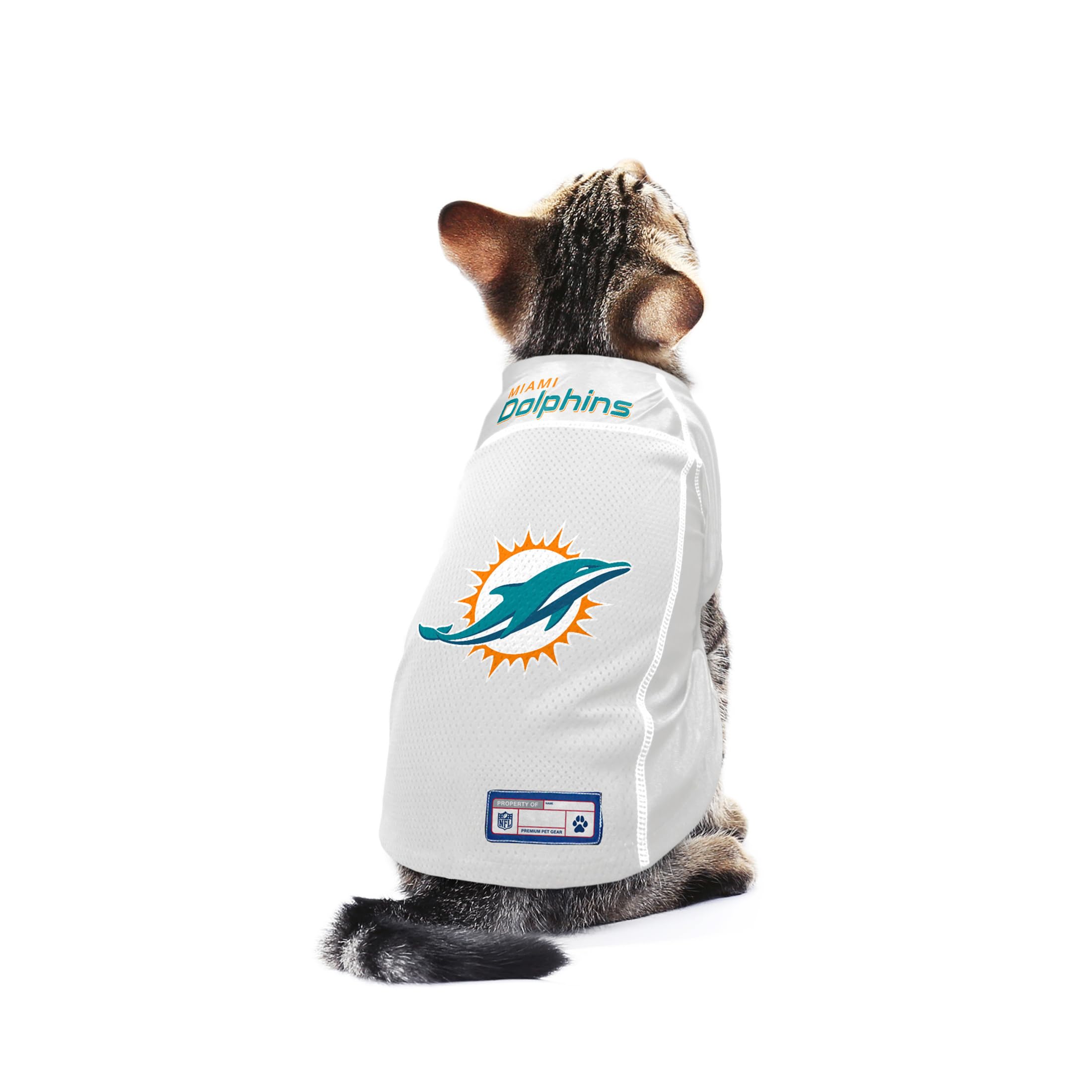 Official NFL Miami Dolphins Pet Jersey for Dogs & Cats - Medium Size - Comfortable & Durable Game Day Outfit for Football Fans - Perfect for Game Day, Pet Parties & Photo Shoots