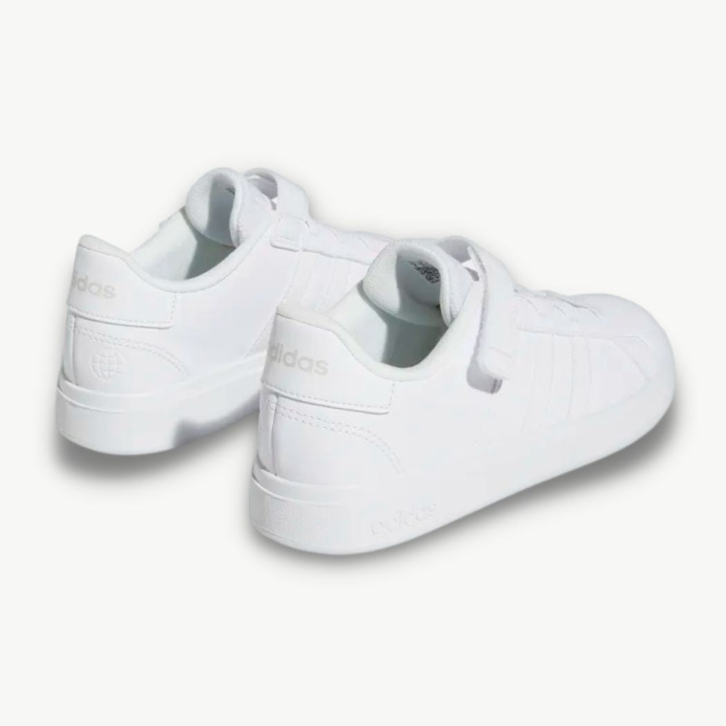 Adidas Grand Court Elastic Lace & Top Strap Kids Sneakers - Comfortable Athletic Shoes for Boys & Girls - Perfect for School, Sports & Casual Wear