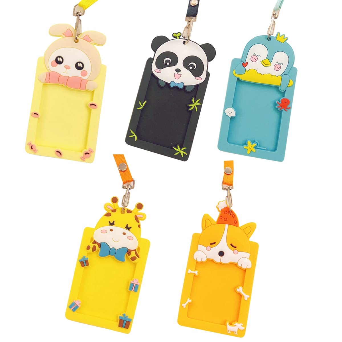 Deer Lanyard Neck Strap - 5 Pcs Cute Card Holder for Office School Travel
