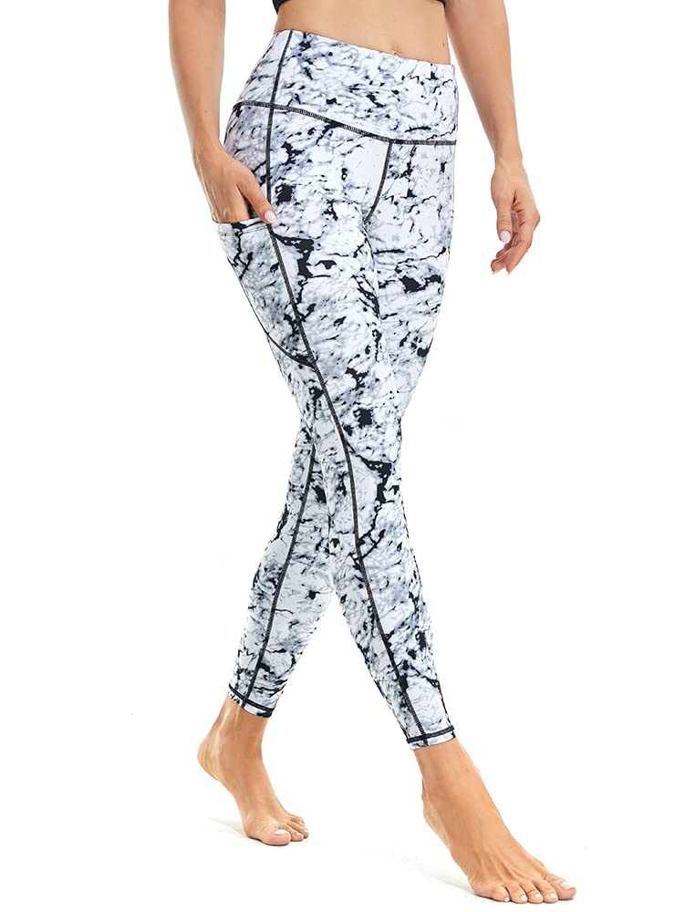 High Waisted Yoga Pants for Women with Pockets - Buttery Soft 7/8 Length Workout Leggings - Tummy Control & Naked Feeling - Perfect for Yoga, Gym & Running