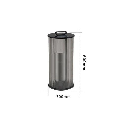 Modern Transparent Vertical Striped Outdoor Floor Lamp - Waterproof & Durable for Patio, Garden, Deck, and Poolside Lighting