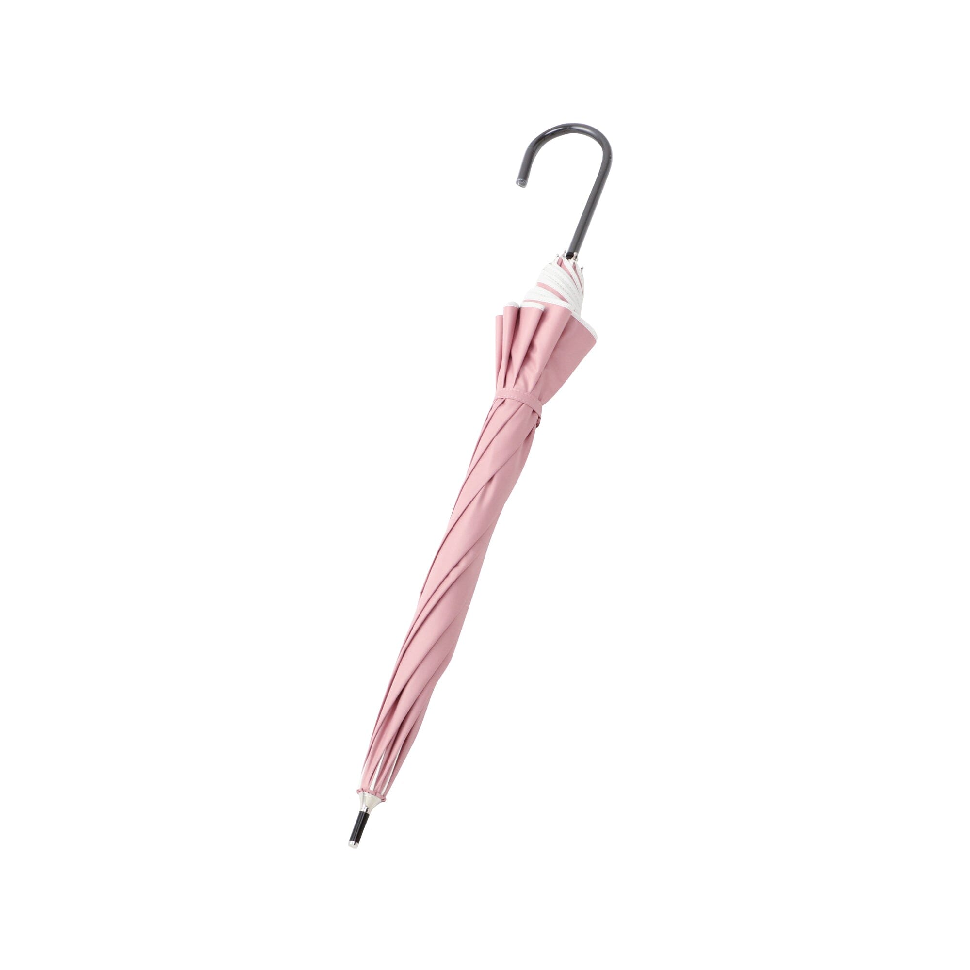 50cm Pink Blackout Piping Long Umbrella - UV Protection Windproof Compact Folding Travel Umbrella for Women, Perfect for Rainy Days, Beach, and Outdoor Activities