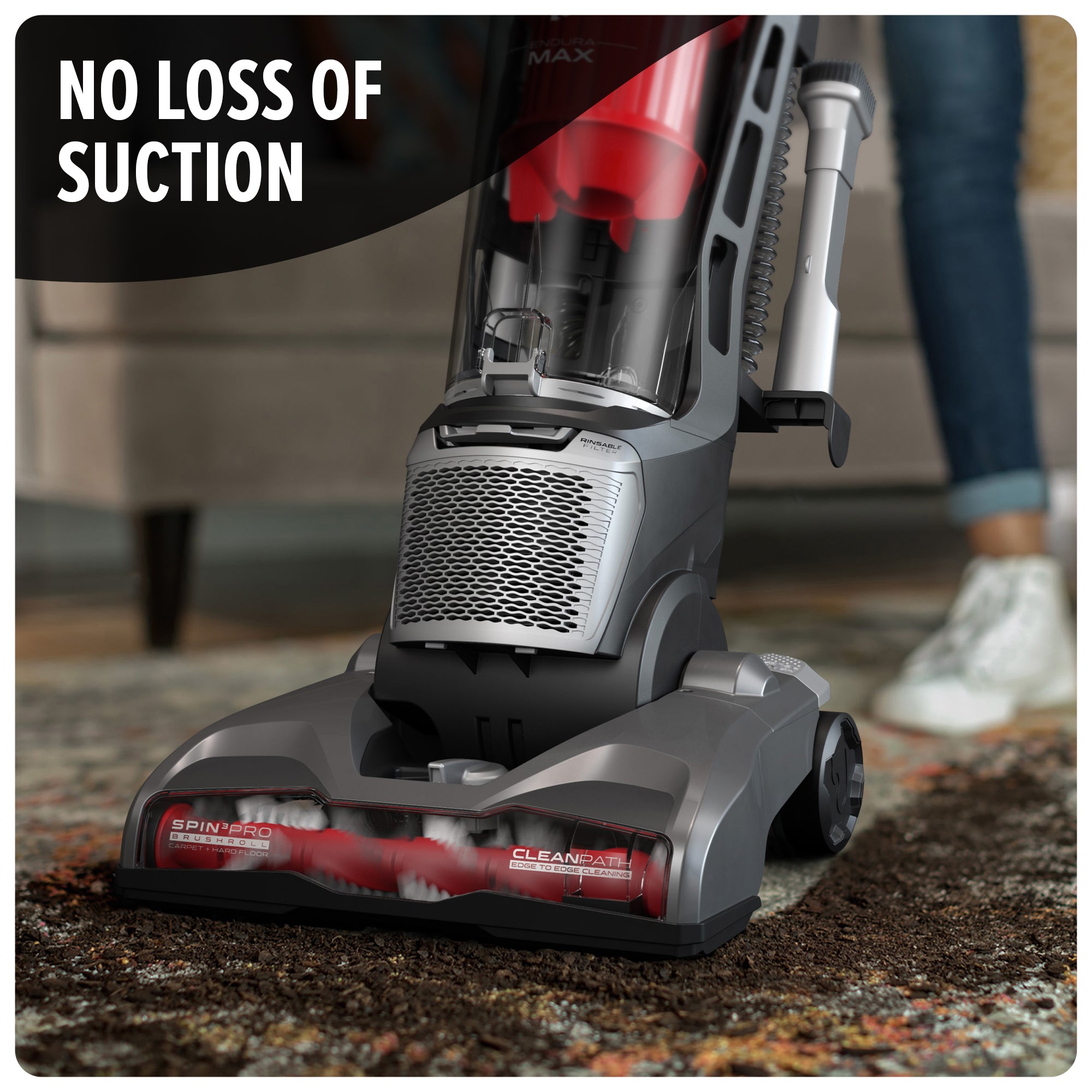 EnduraMax Upright VB - High-Performance Upright Vacuum Cleaner for Home & Office Cleaning - Perfect for Carpets, Hard Floors & Pet Hair Removal
