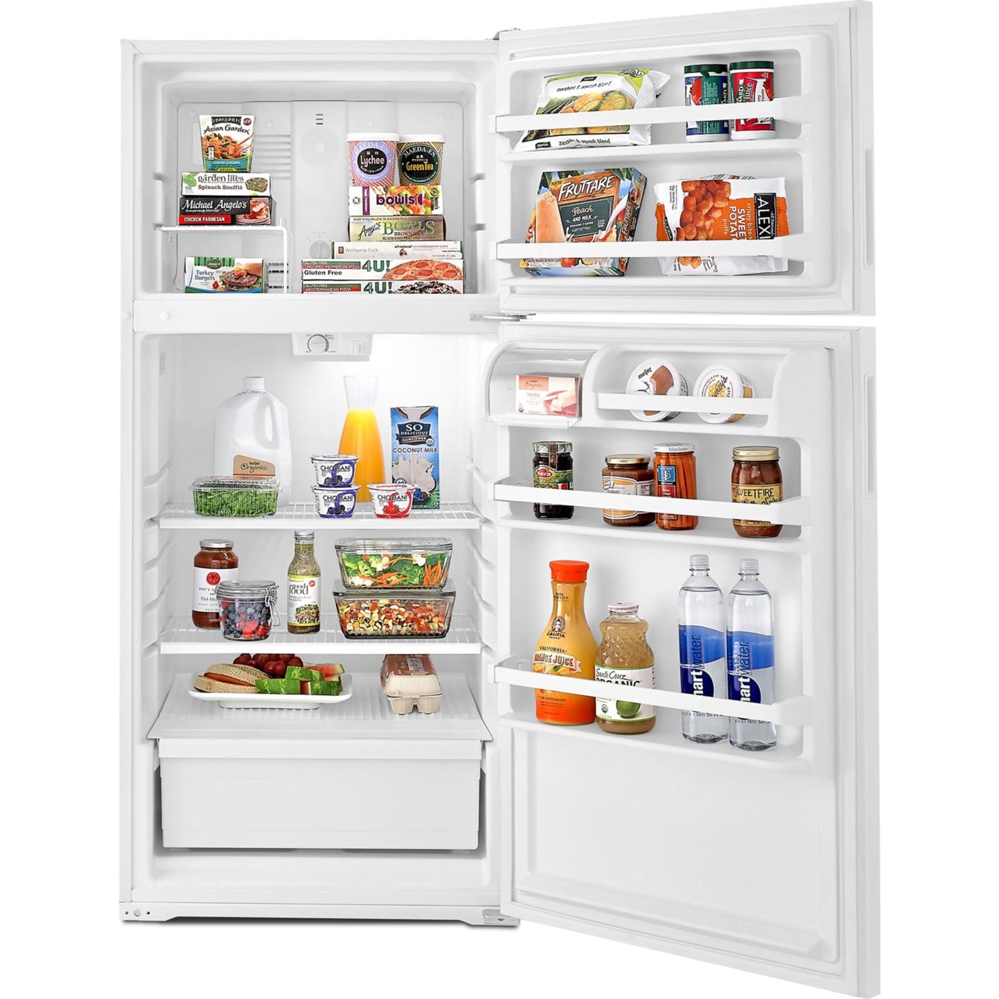 Amana Top Mount Refrigerator ART104TFDW - 18.2 Cu. Ft. White Energy Star Fridge for Kitchen, Apartment & Small Spaces