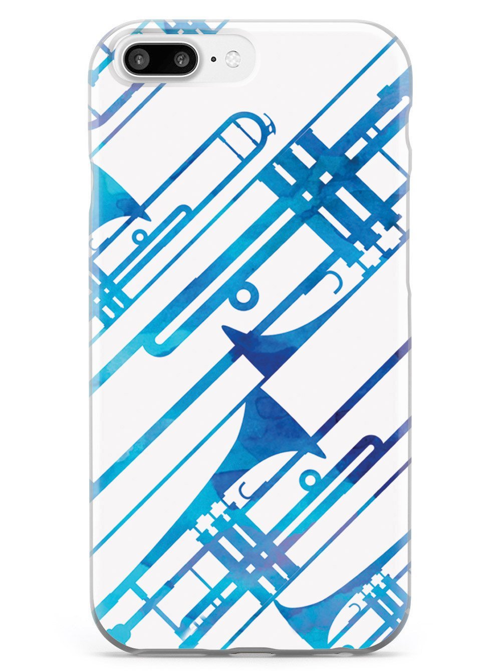 Inspired Cases - Premium 3D Textured Protective Phone Case for Apple iPhone 8 Plus - Abstract Trombone Watercolor Design - Shockproof & Slim Fit - Perfect for Daily Use, Travel, and Gift Giving