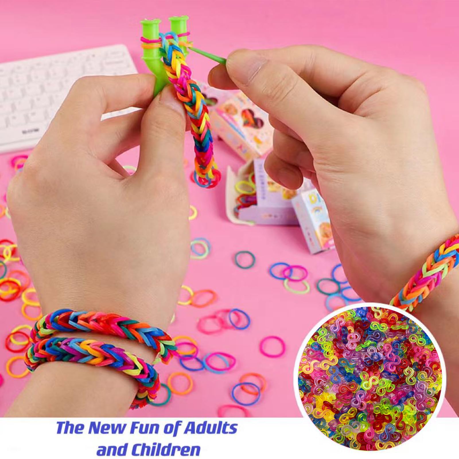 3000 Pcs S Clips Rubber Band Clips - 6 Colors Plastic Connectors for Loom Bracelets DIY, Handicrafts & Jewelry Making | Refill Kit for Rainbow Loom, Friendship Bracelets & Kids Crafts
