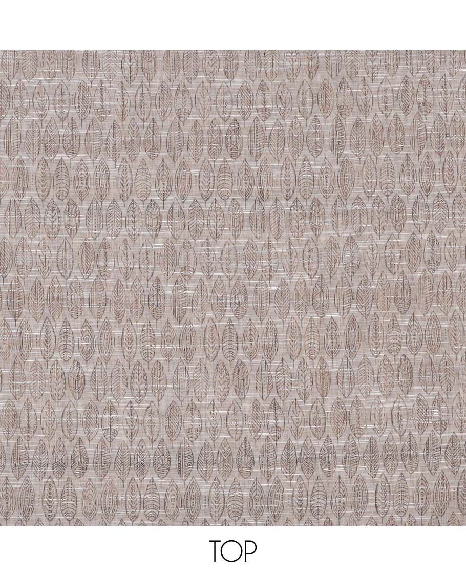 Elegant Beige Chanderi Chudidhar Set with Leaf Motif Top, Plain Contrast Bottom & Intricate Dupatta - Perfect for Festivals, Weddings & Ethnic Occasions