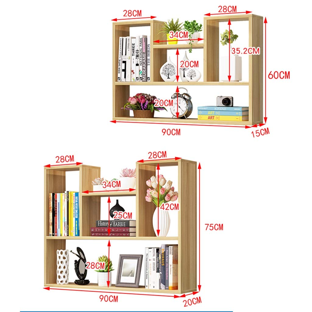 White Maple Wall Mounted Bookshelf - 60x90cm Durable Floating Shelf for Living Room, Bedroom & Office - Space Saving Decorative Storage Solution for Books, Plants & Home Decor