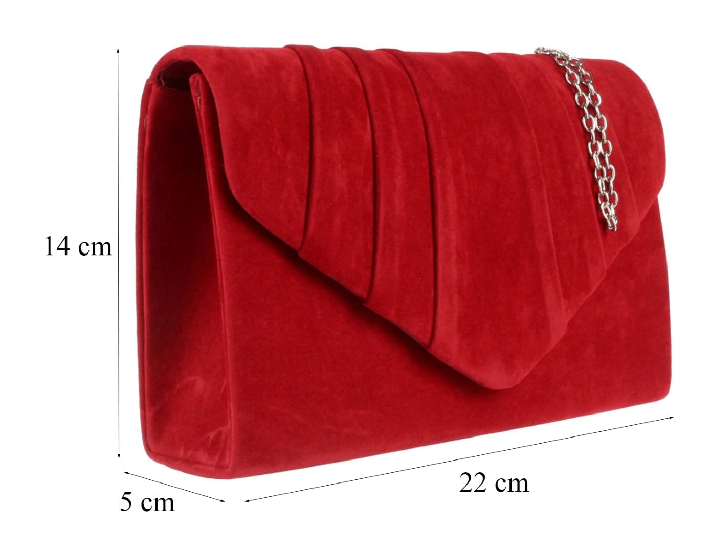 Stylish Women's Faux Suede Pleated Clutch Bag - Elegant Girly Handbag for Evening Parties, Date Nights & Special Occasions