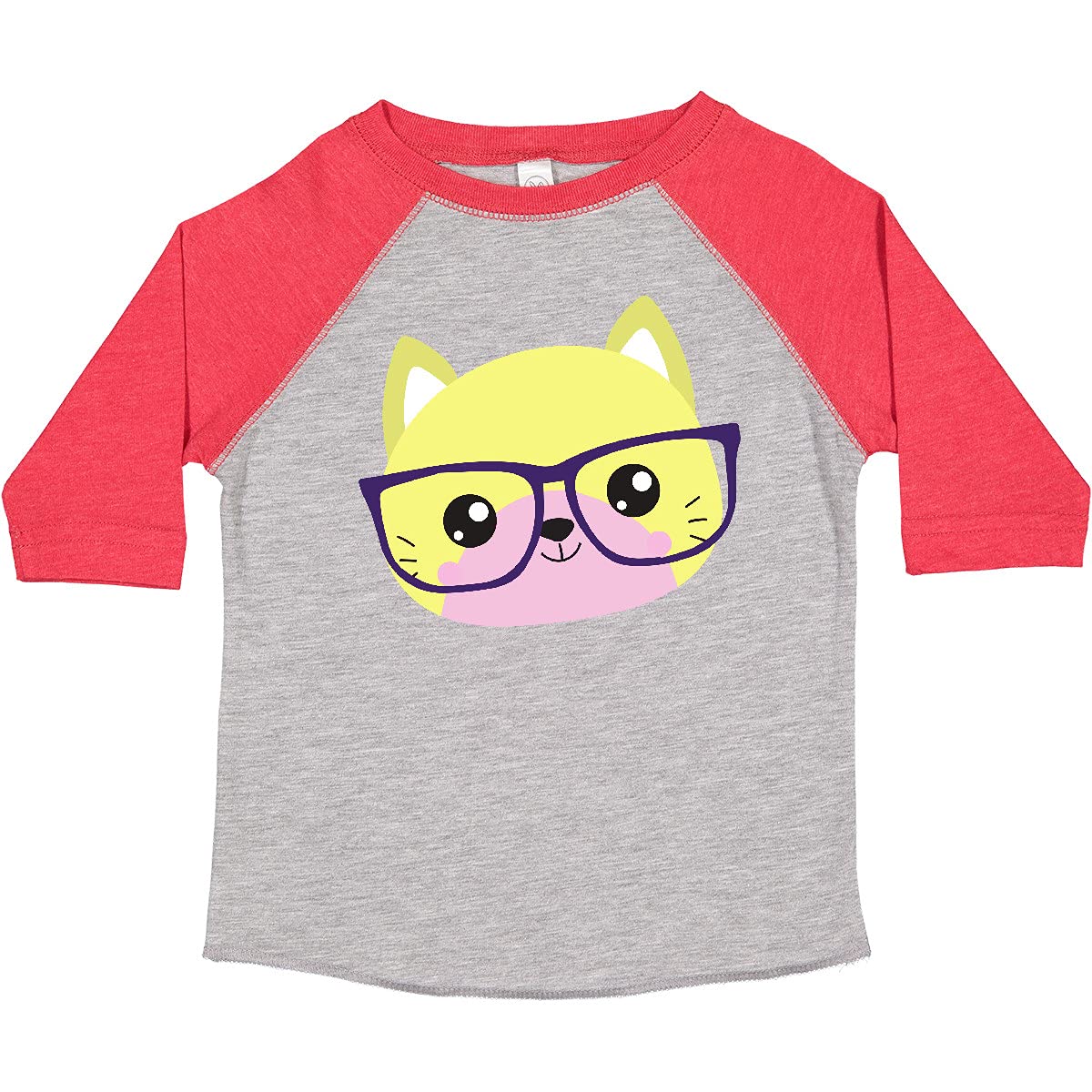 Inktastic Hipster Cat with Glasses - Adorable Kitten Graphic Toddler T-Shirt for Boys & Girls | Perfect for Playdates, Daycare & Casual Outings