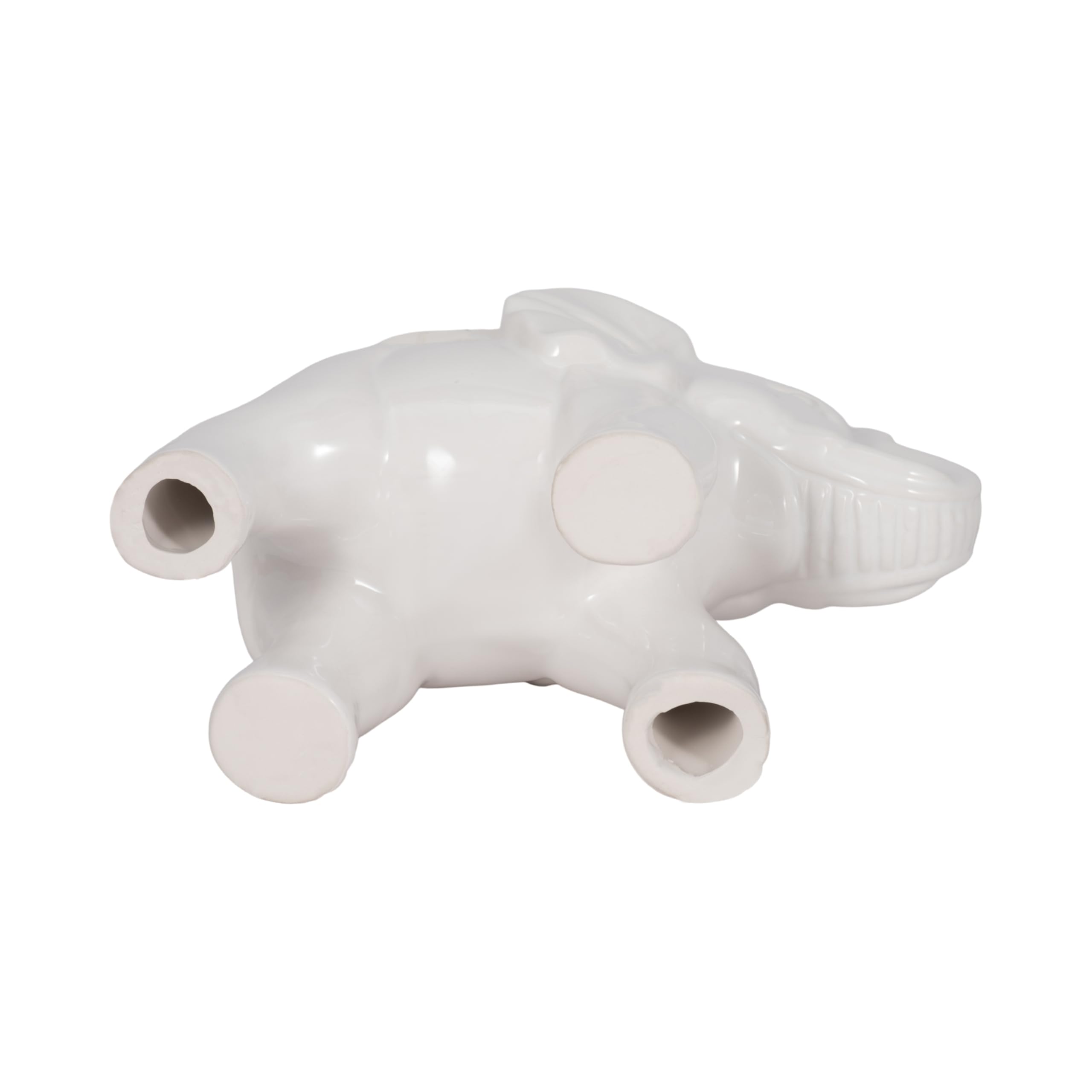 Sagebrook Home 7-Inch White Ceramic Elephant Angel Figurine - Perfect for Home Decor, Gift Giving & Spiritual Spaces