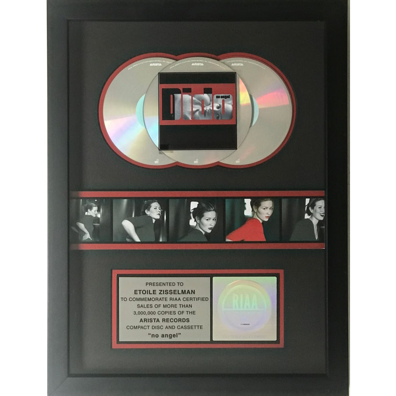 Dido No Angel RIAA 3x Multi Platinum Album Award - Official Music Collectible for Fans & Display